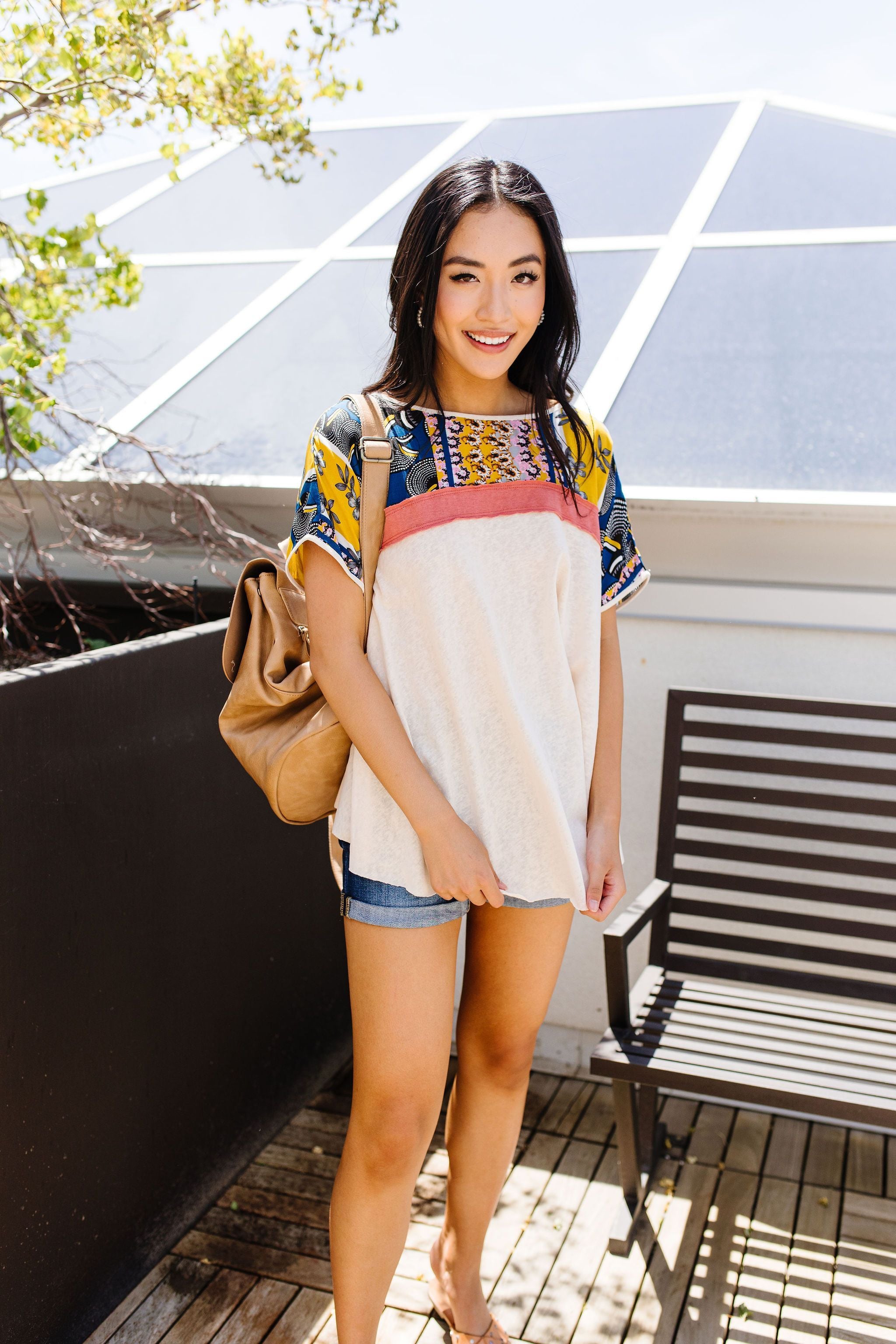 Out Of The Boxy Top In Cream