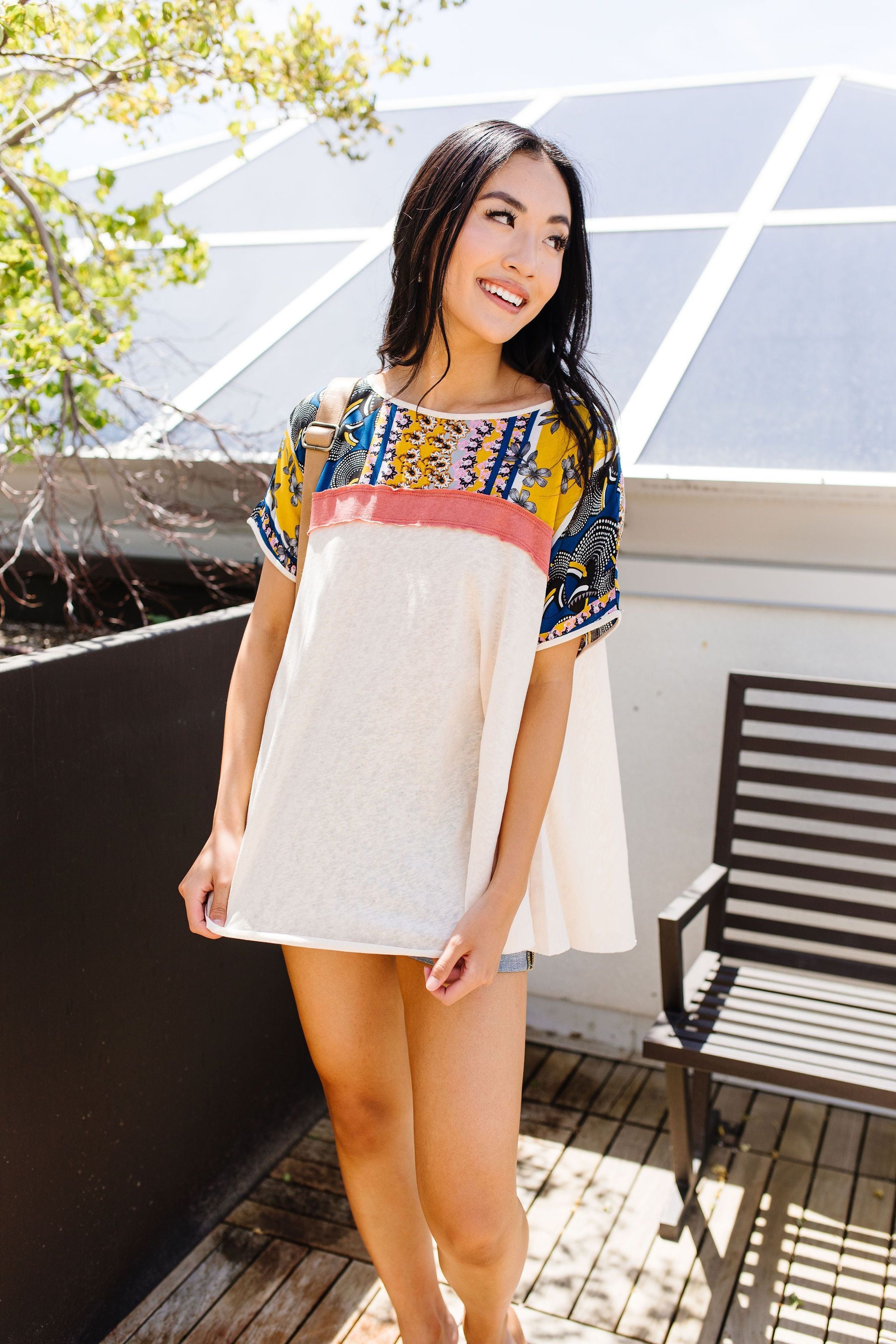 Out Of The Boxy Top In Cream