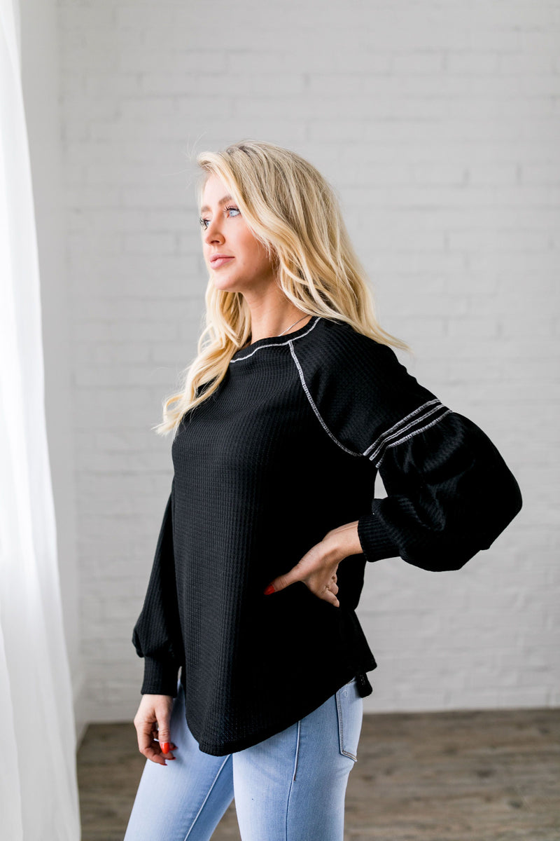 Overexposed Waffle Knit Top
