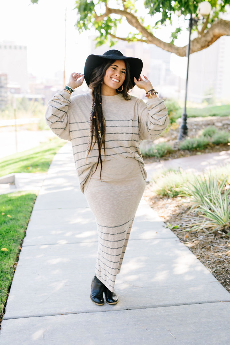 Part Time Striped Sweater Skirt