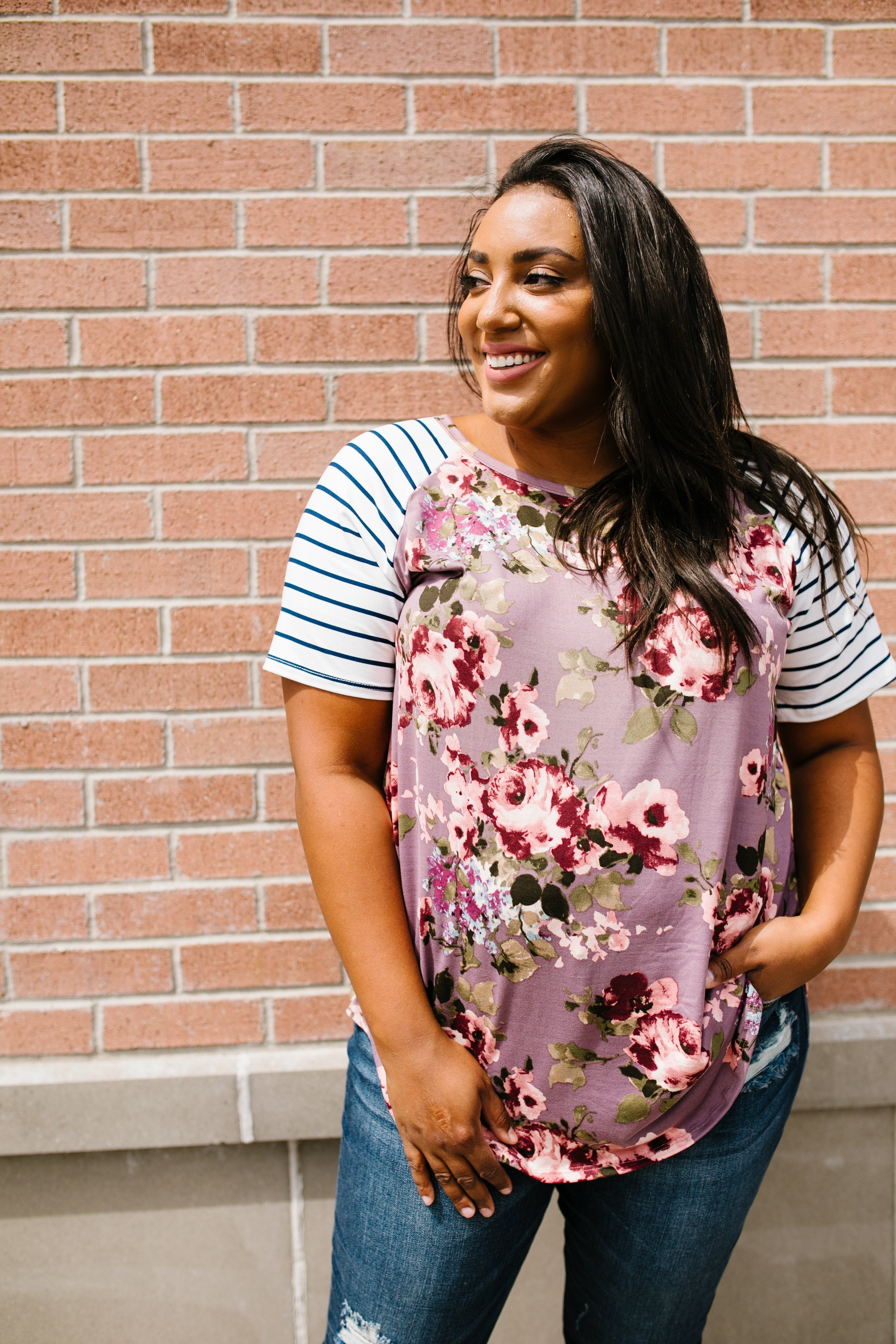 Perfect Combination Mauve Raglan Tee