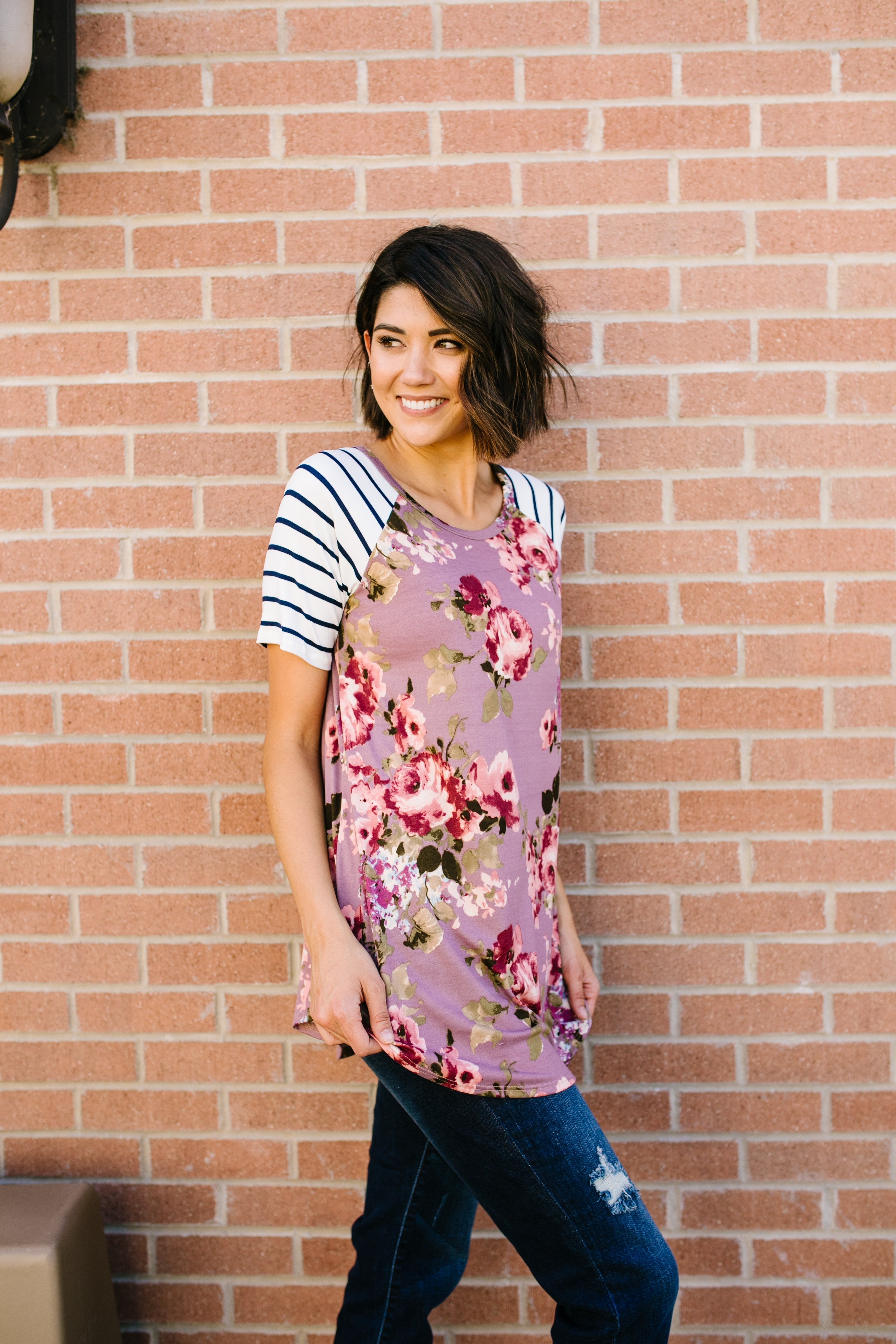 Perfect Combination Mauve Raglan Tee