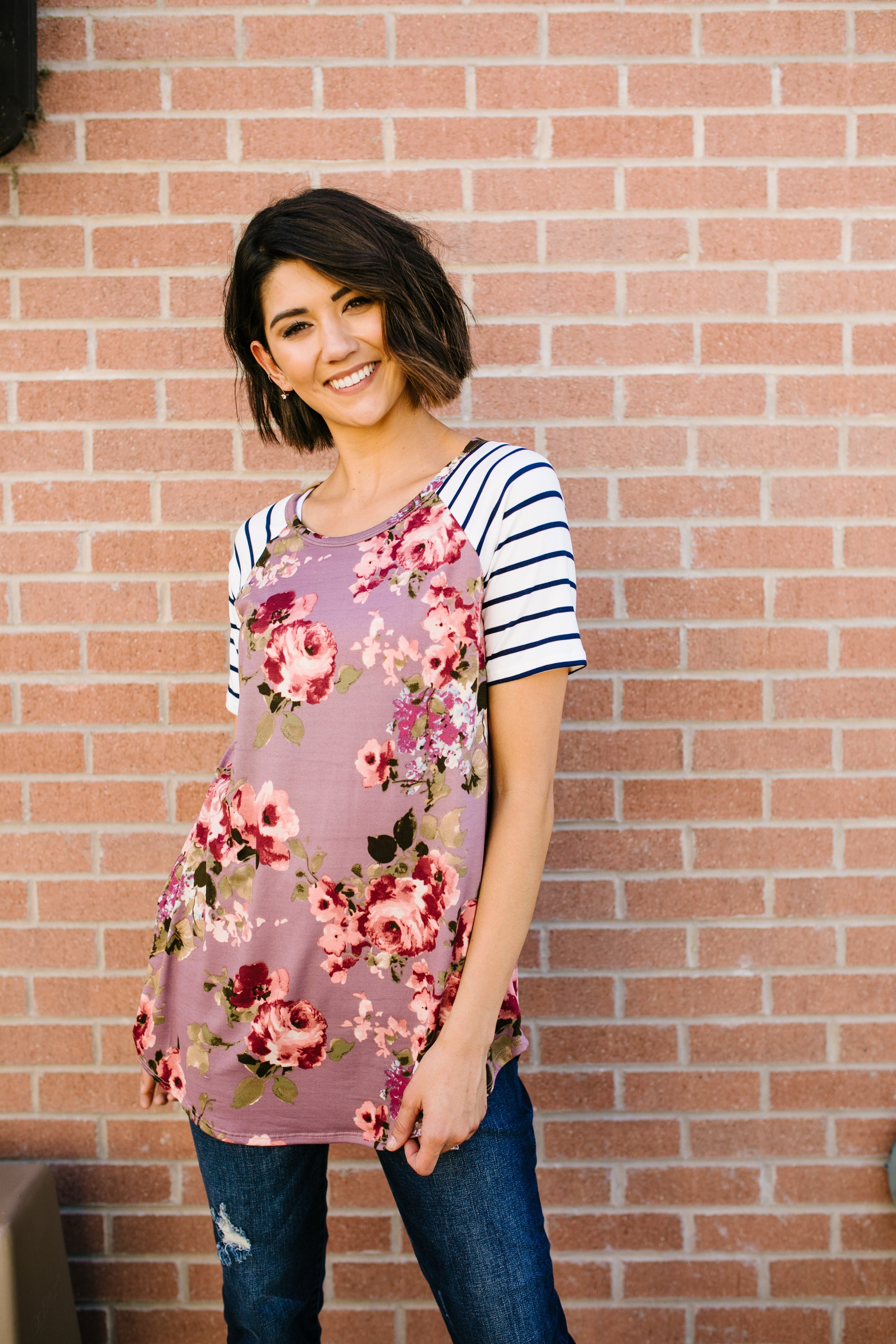 Perfect Combination Mauve Raglan Tee