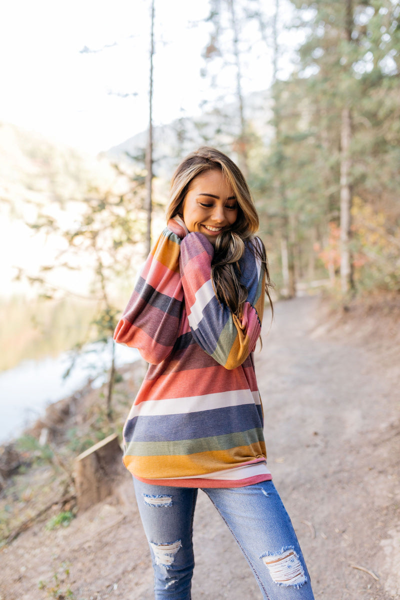 Pockets And Puffs Soft Striped Top