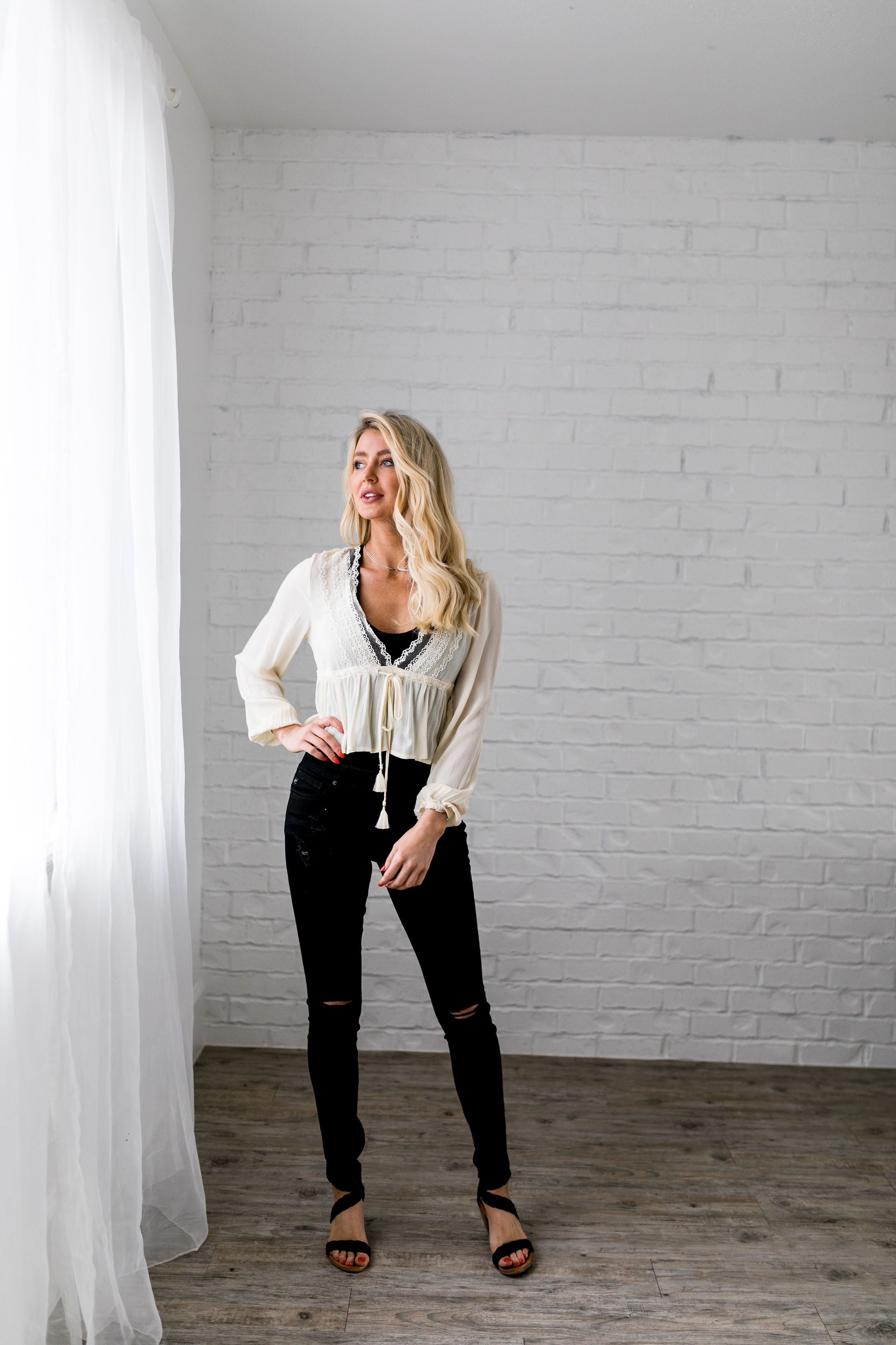 Pretty Peplum Cropped Top