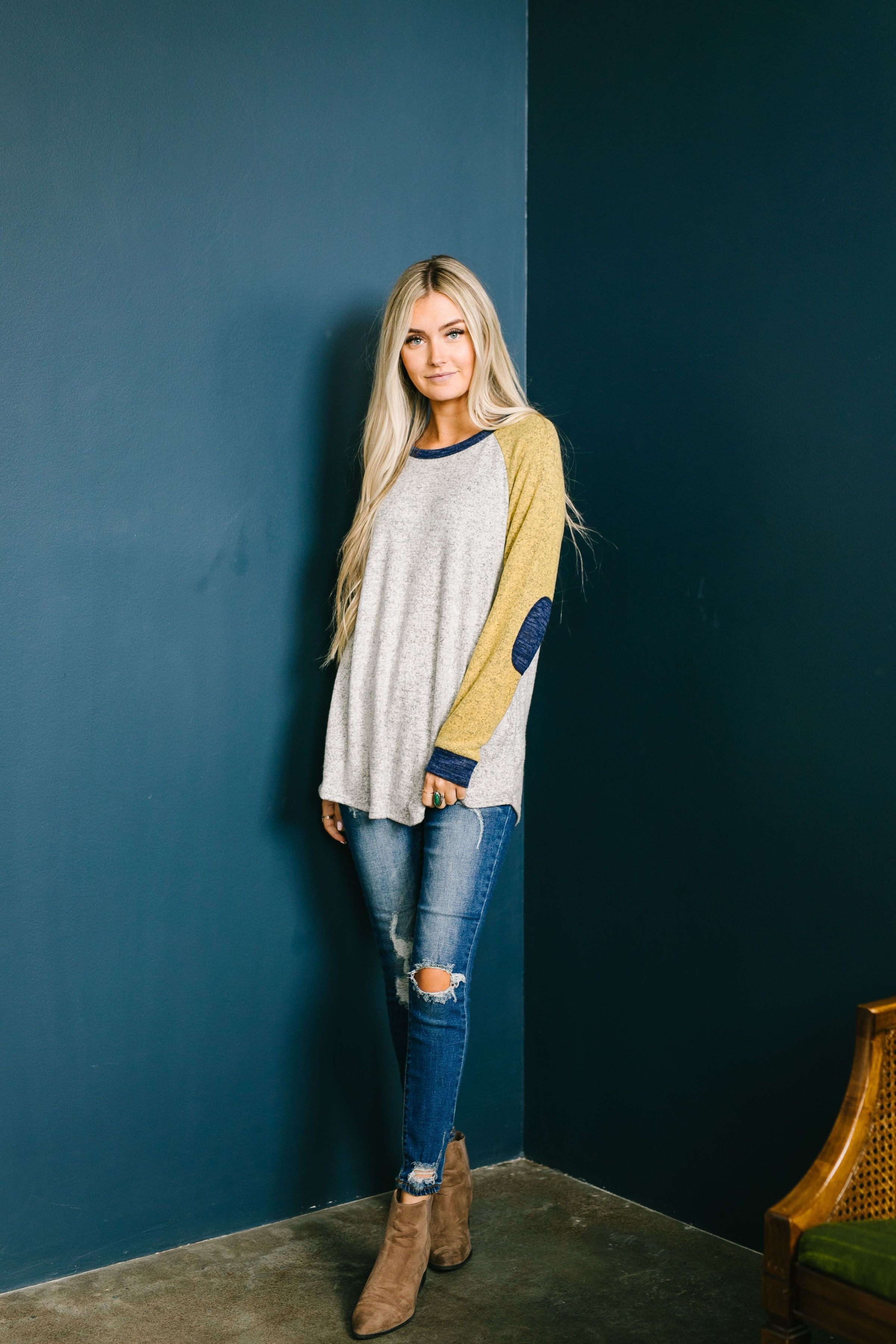 Rainy Day Raglan Color Block Sweater
