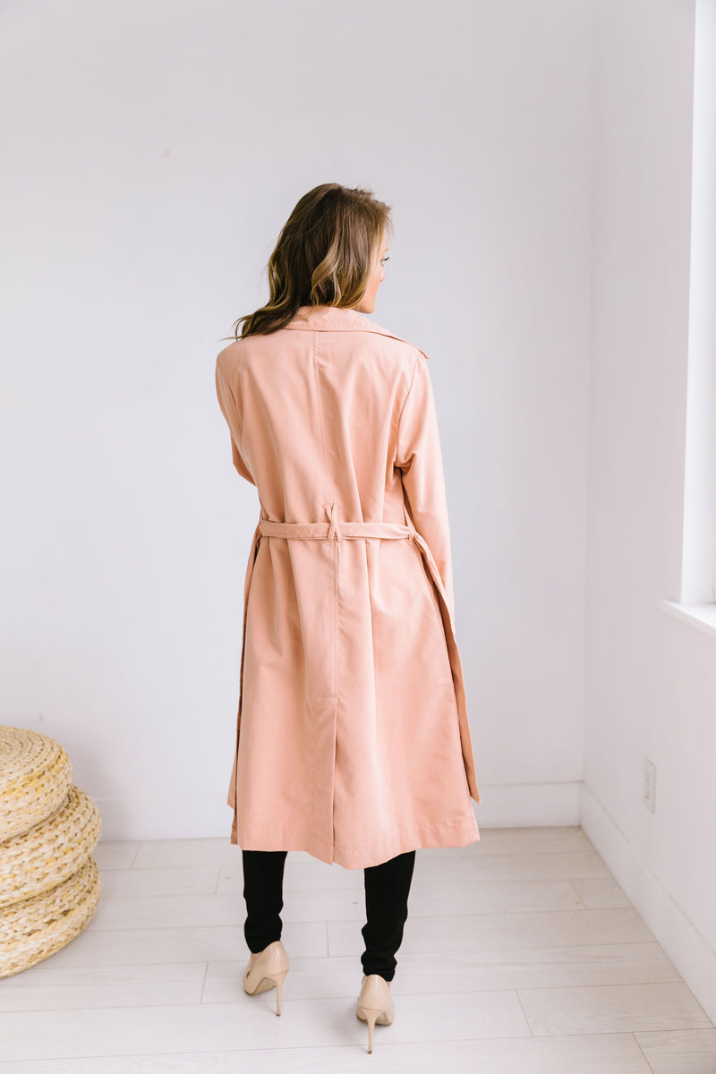 Rainy Day Trench Coat In Blush