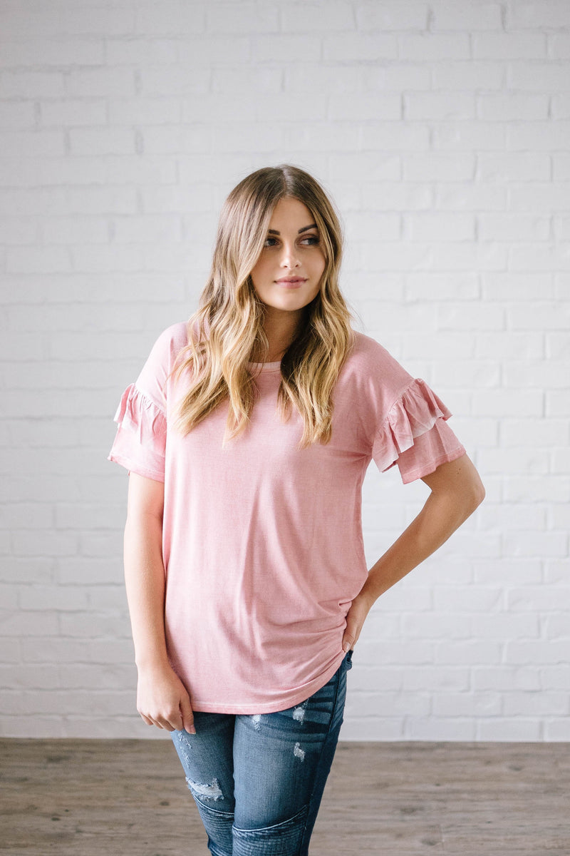Reve Ruffle Top in Pink