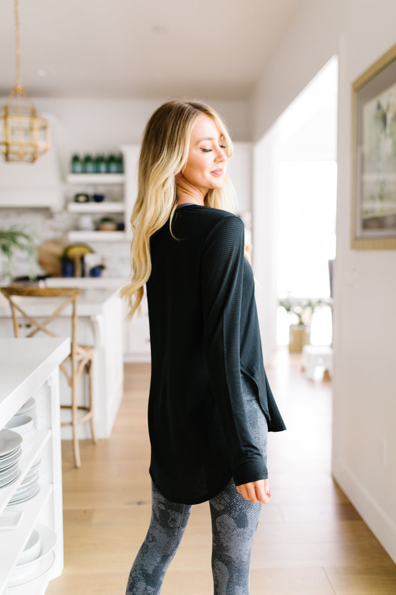 Ribbed Mesh Athletic Top