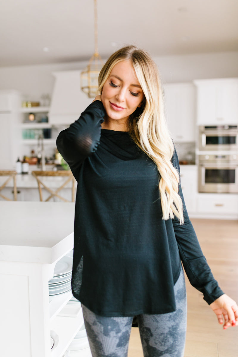 Ribbed Mesh Athletic Top