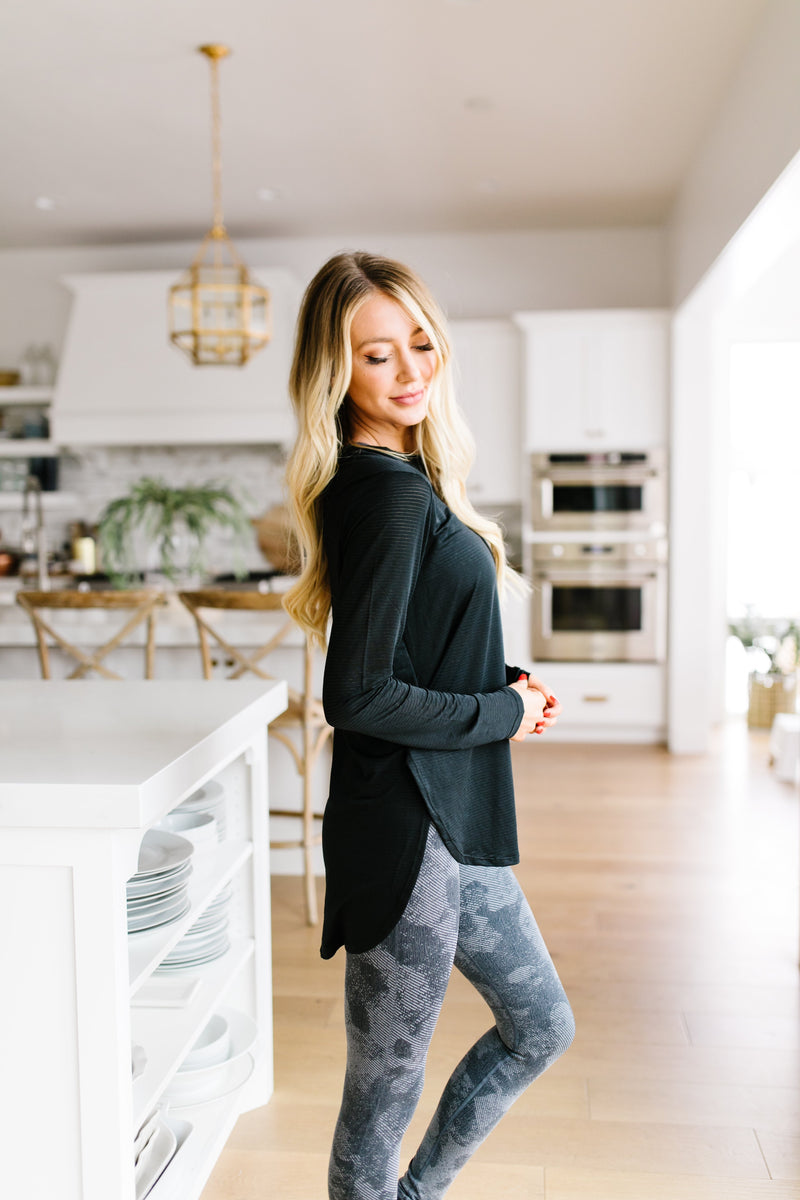 Ribbed Mesh Athletic Top