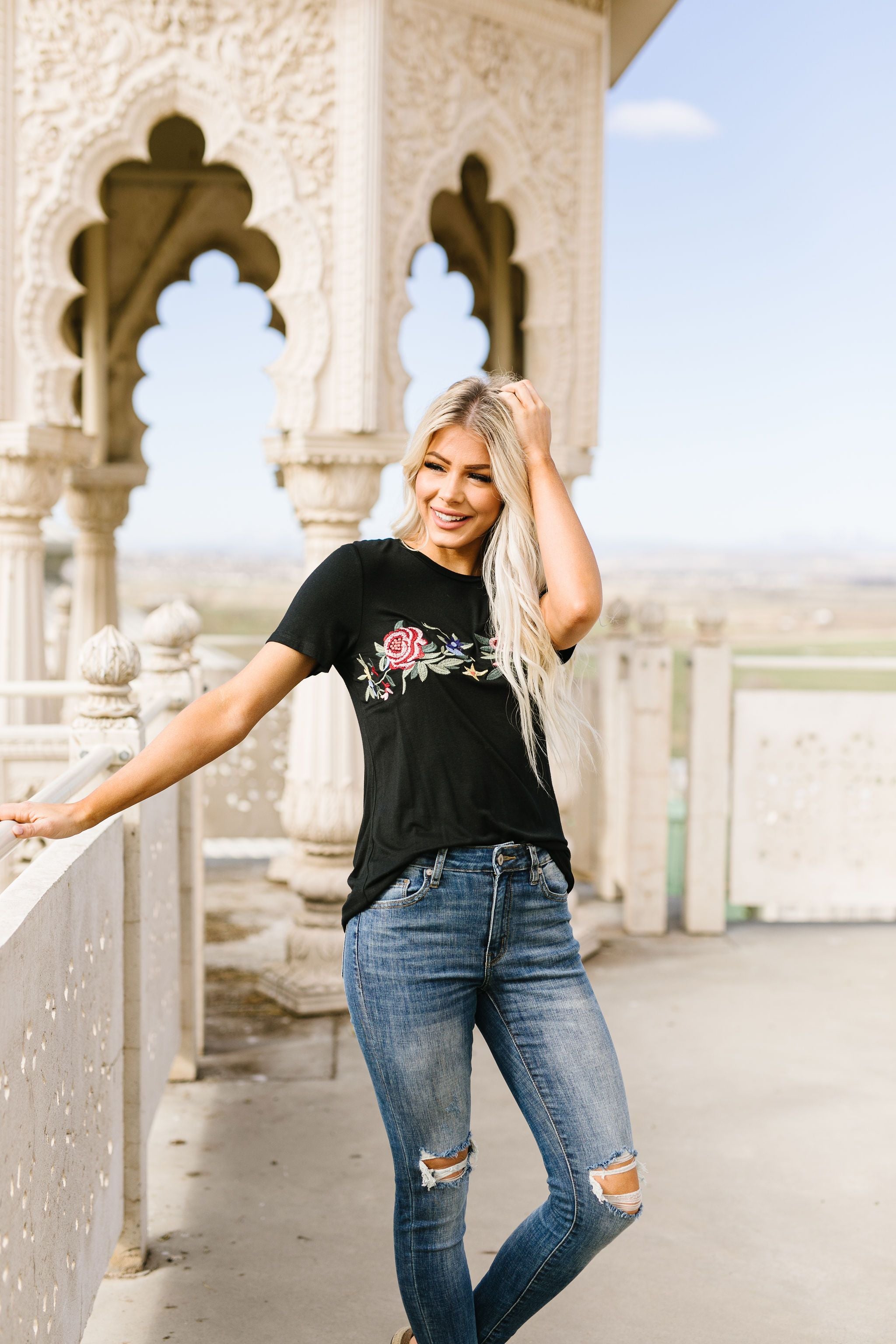 Rooftop Garden Embroidered Tee