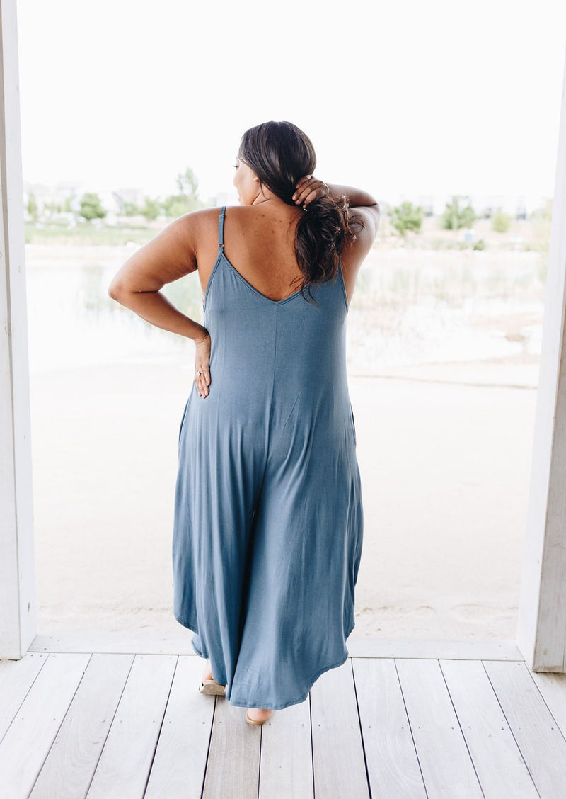 Room To Spare Jumpsuit In Antique Blue