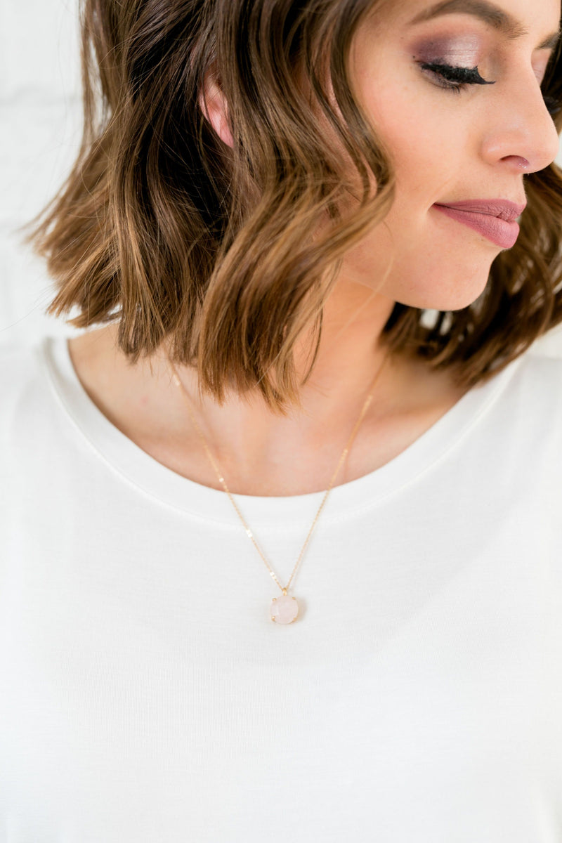 Rose Quartz Natural Stone Necklace