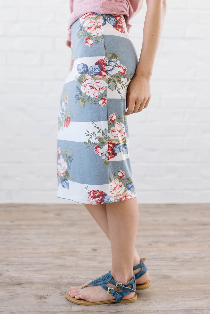 Rose Striped Skirt