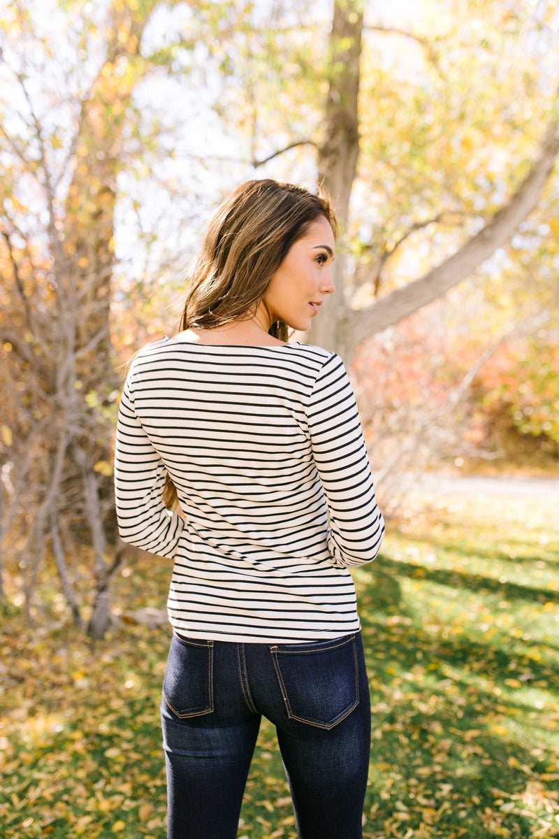 Scallops And Stripes In Black And White - ALL SALES FINAL