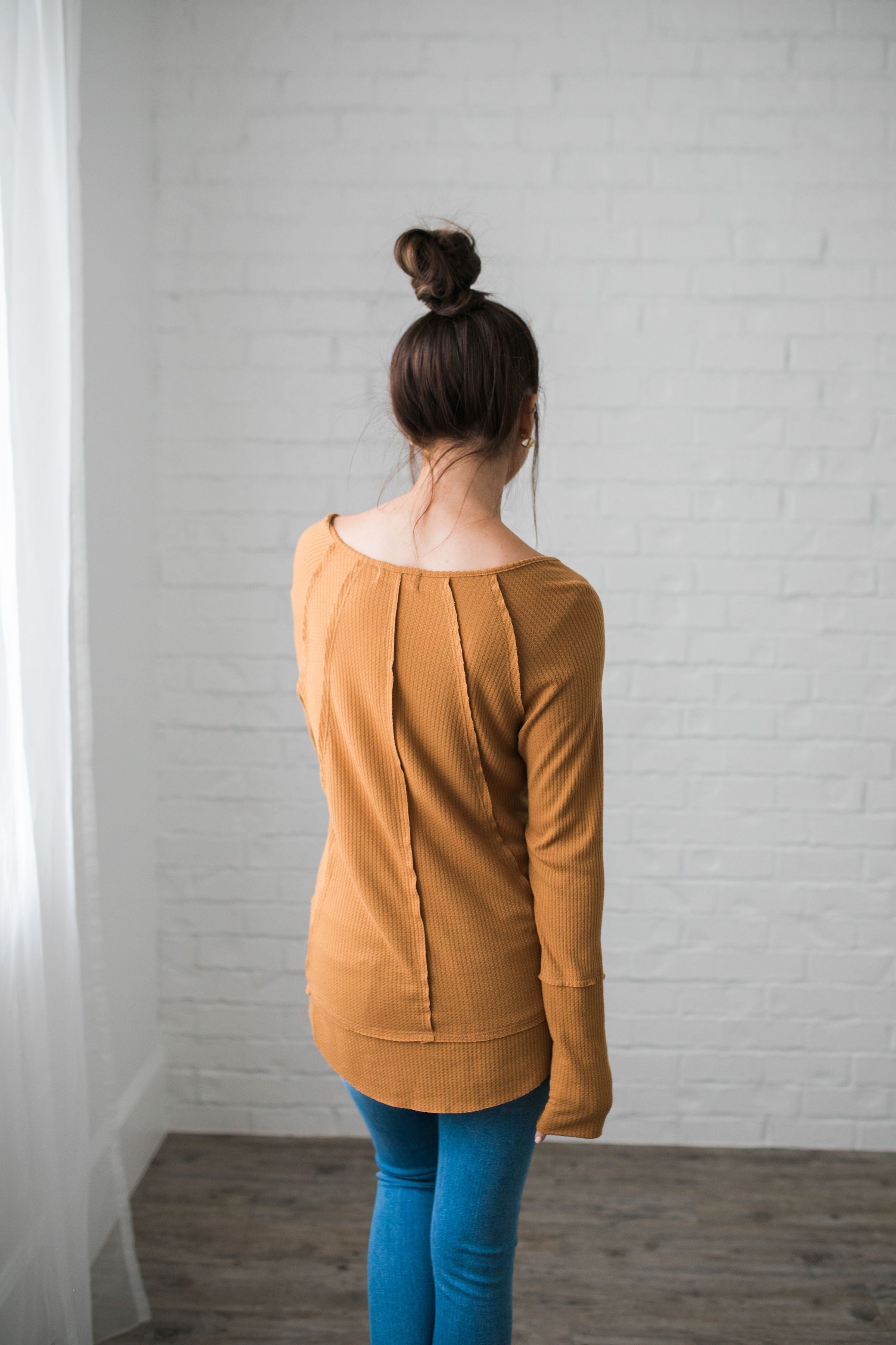 Seams Splendid Top In Camel - ALL SALES FINAL