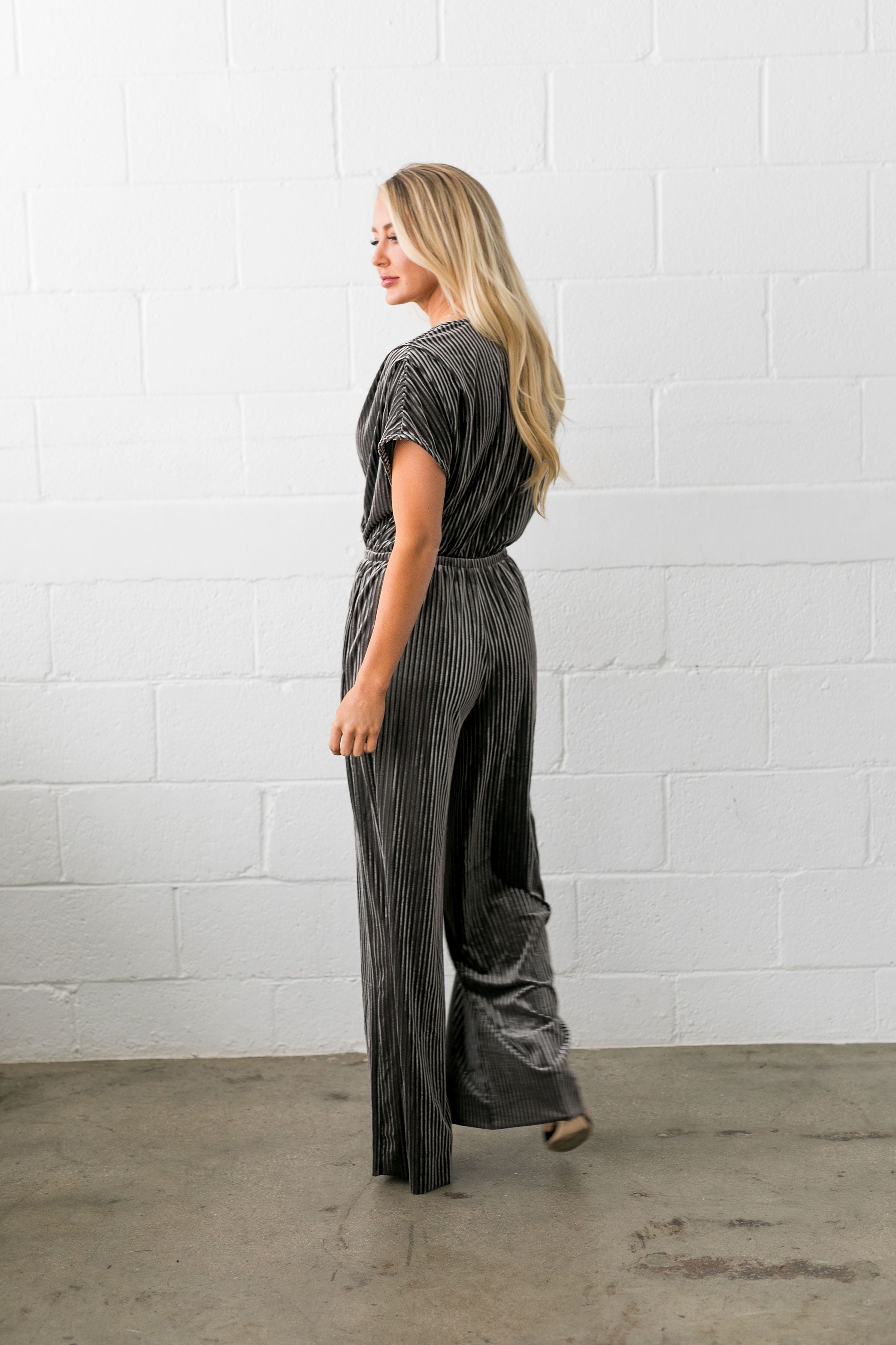 See And Be Seen Velvet Jumpsuit - ALL SALES FINAL