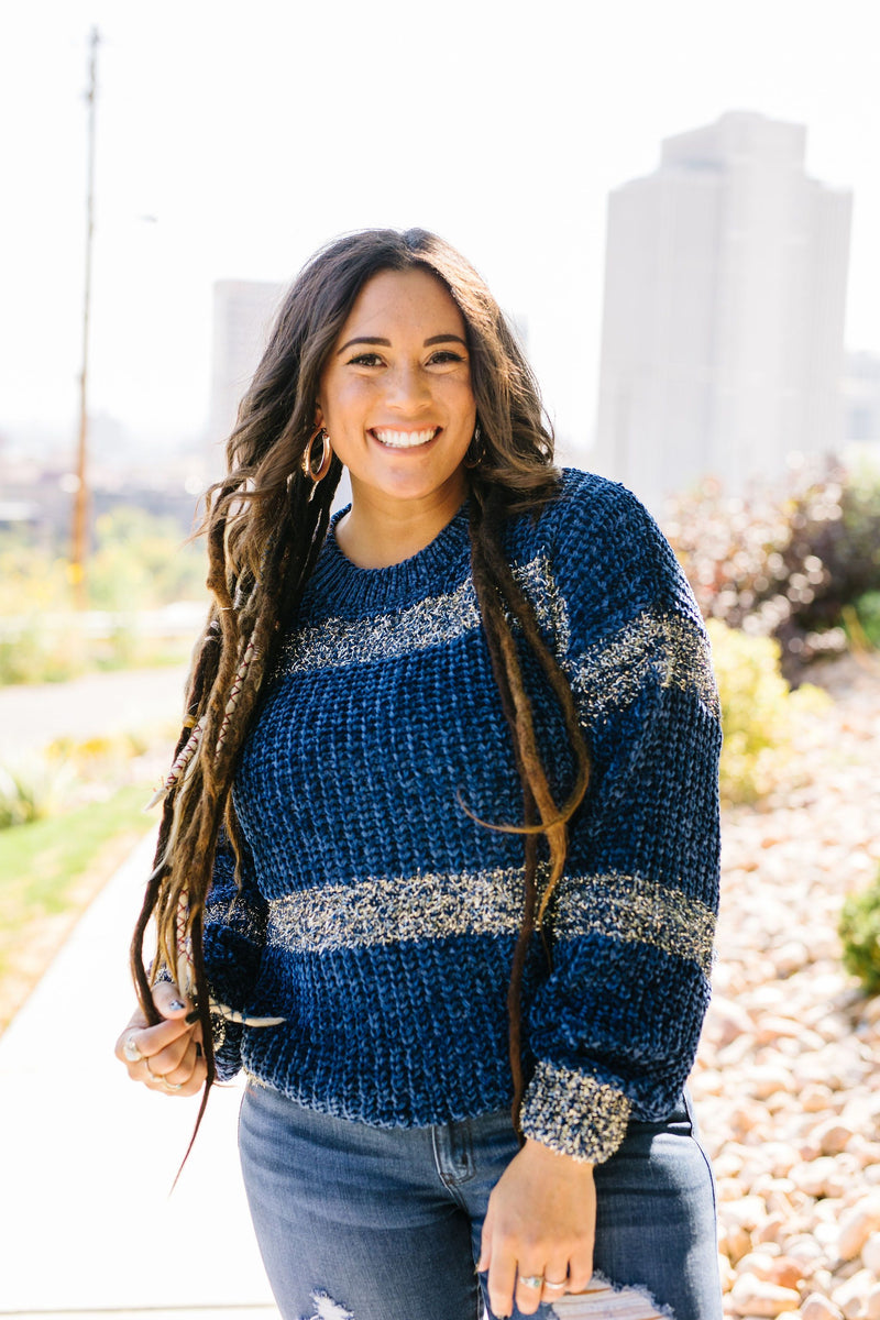 Silver Streak Striped Sweater