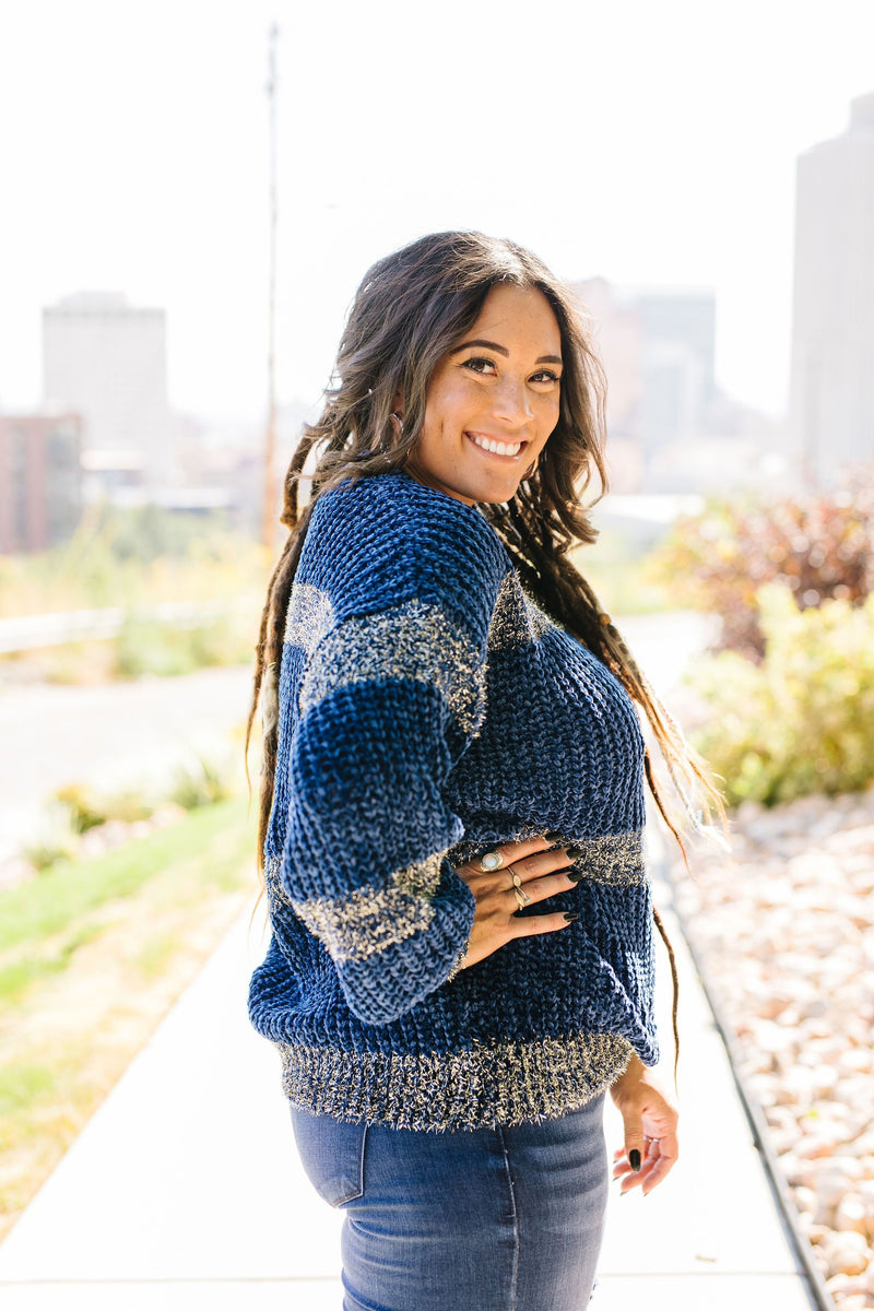 Silver Streak Striped Sweater