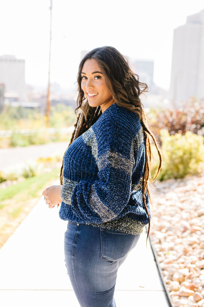 Silver Streak Striped Sweater
