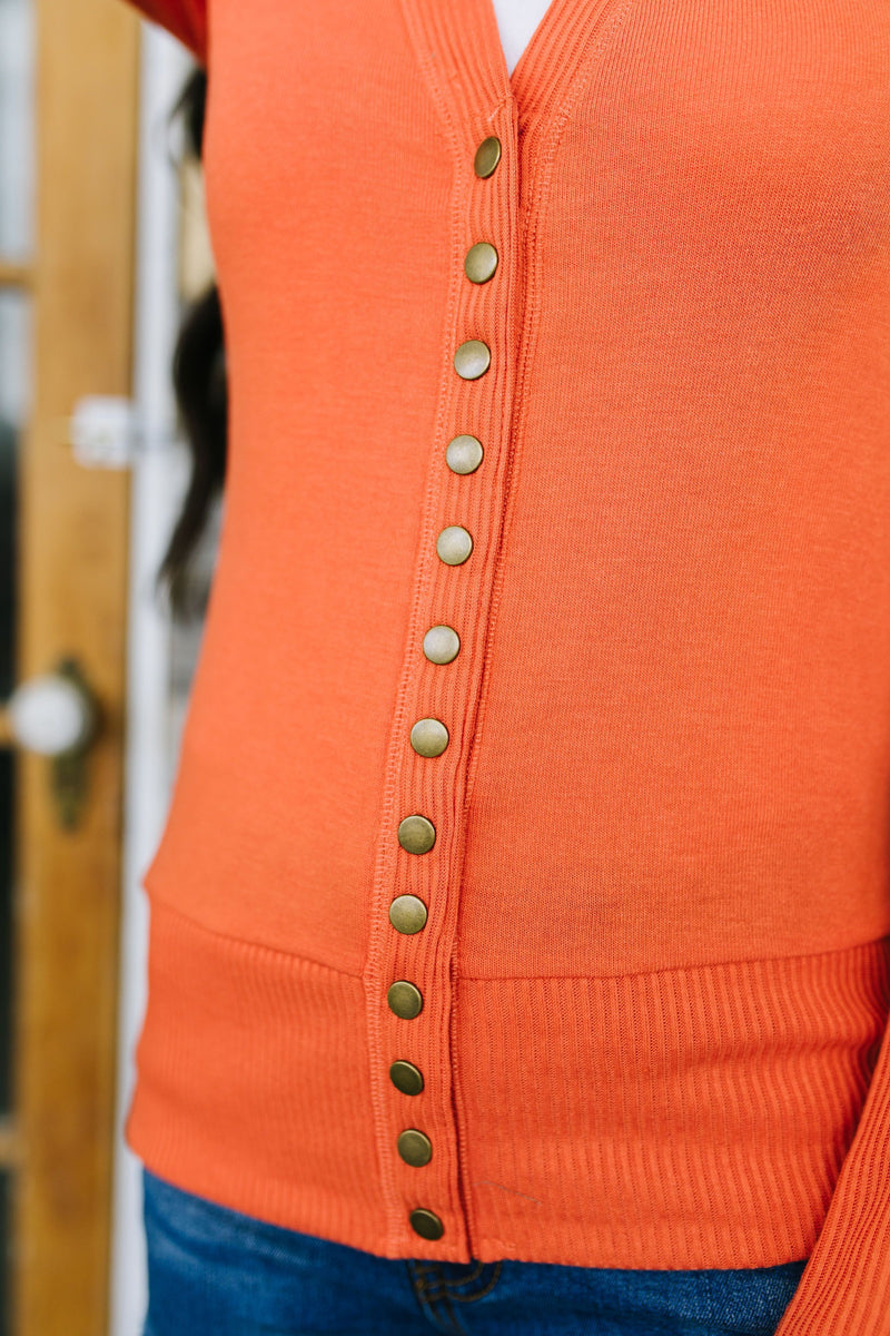 Snap Out Of It Cardigan in Copper
