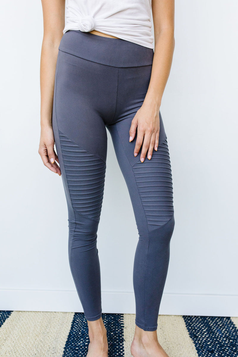 Soft As Butter Moto Athletic Leggings In Charcoal