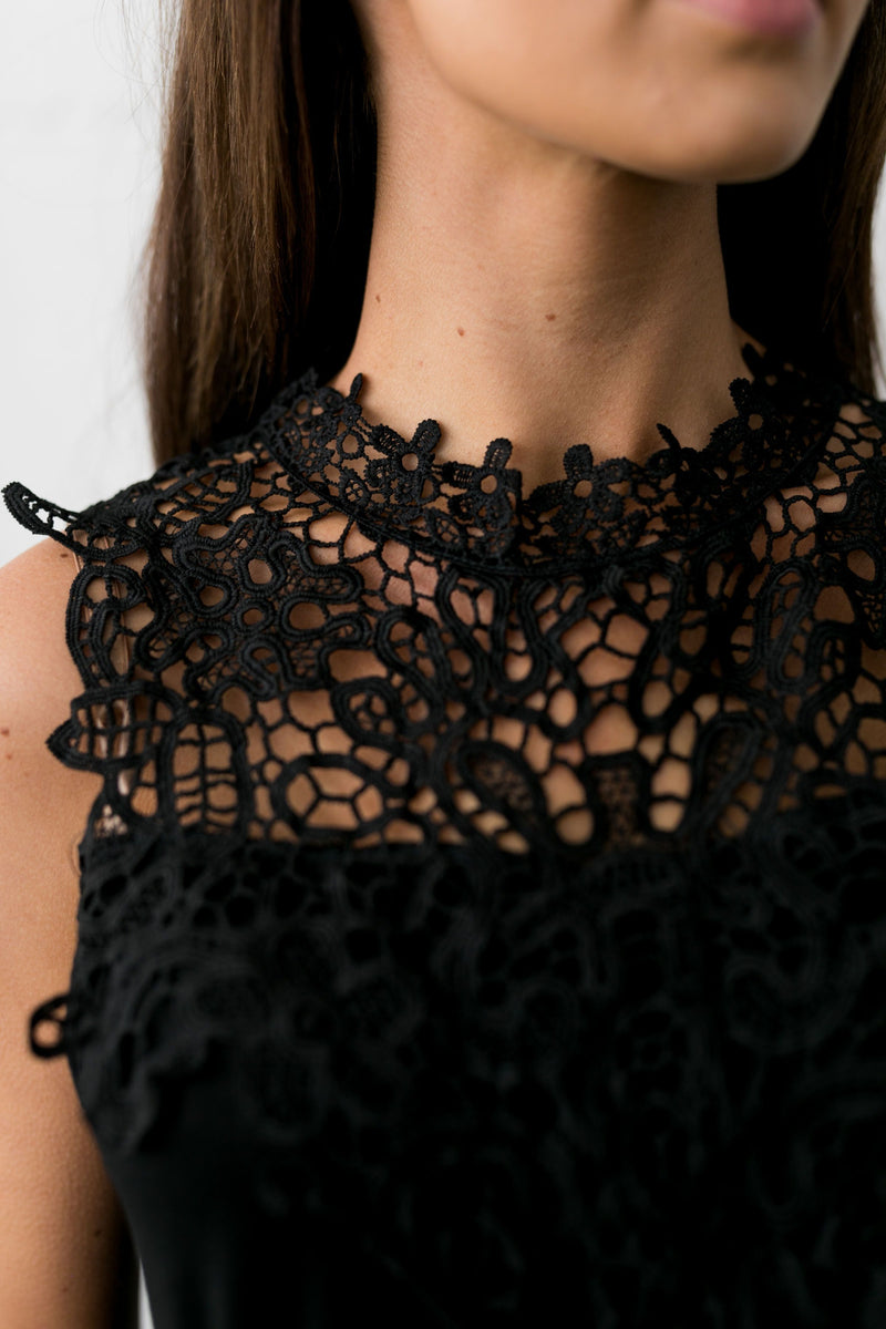 Sophisticated Lace Sleeveless Top - ALL SALES FINAL
