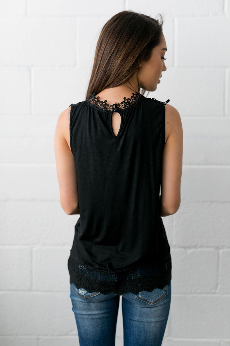 Sophisticated Lace Sleeveless Top - ALL SALES FINAL