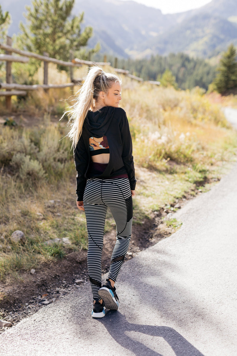 Sprint To The Finish Striped Leggings