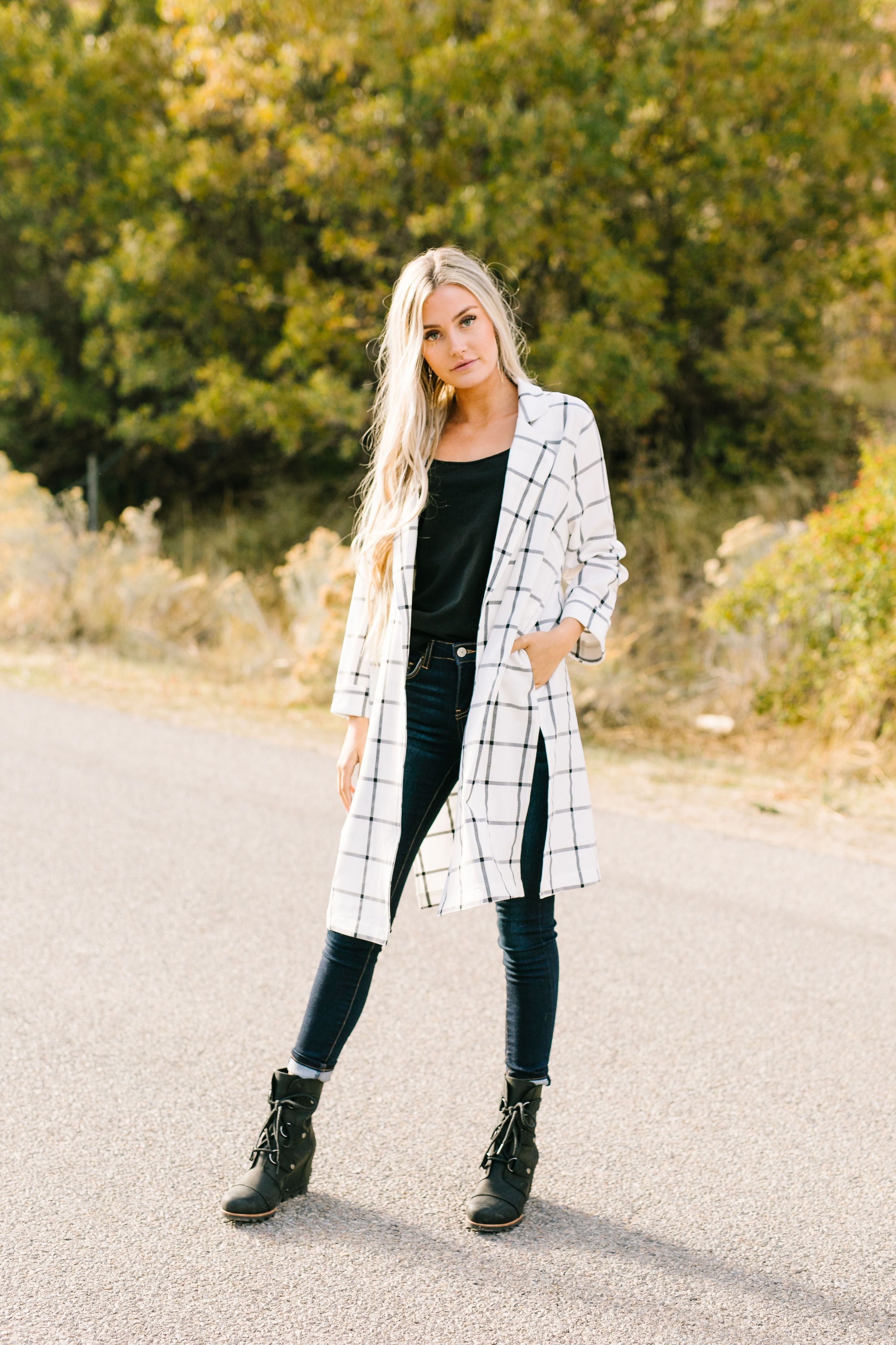 Stay On The Grid Chic Plaid Jacket