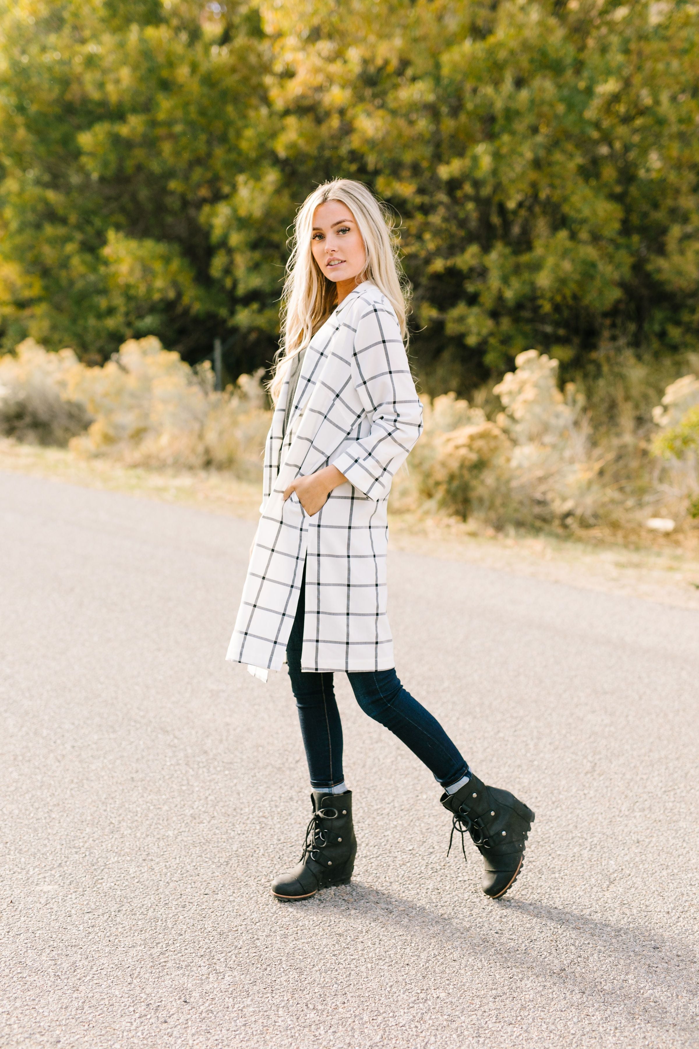 Stay On The Grid Chic Plaid Jacket