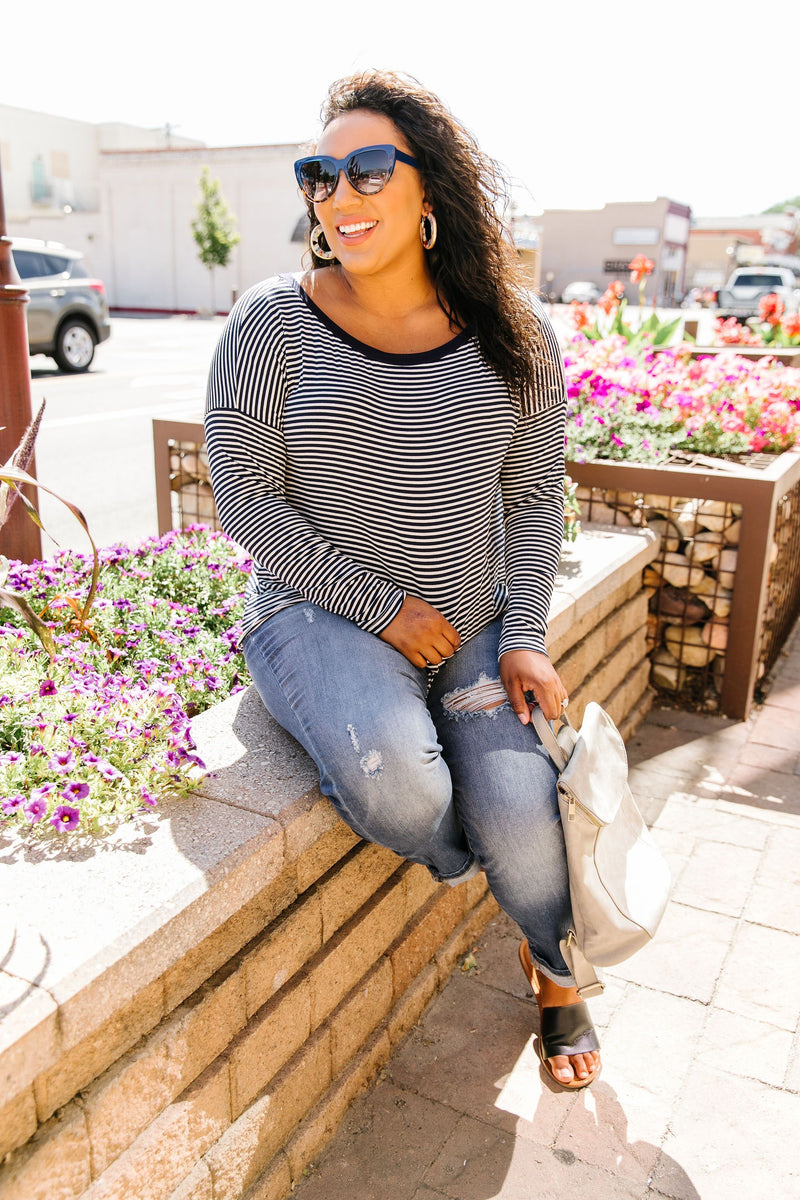 Stephanie Striped Tie-Front Top