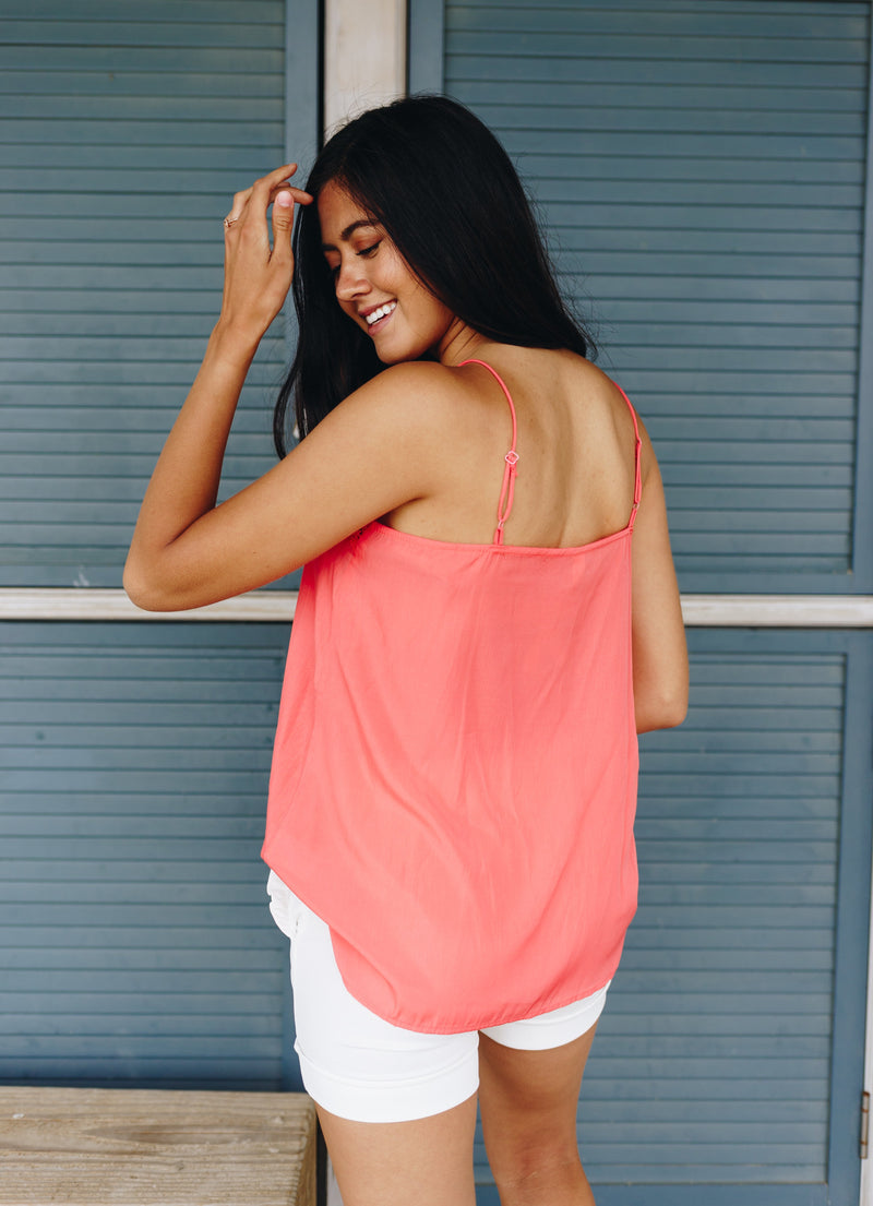 Sugar + Spice Lace Camisole In Coral