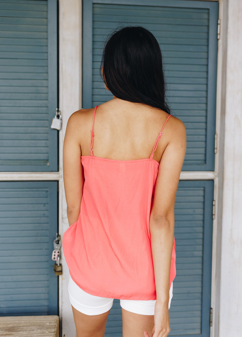 Sugar + Spice Lace Camisole In Coral