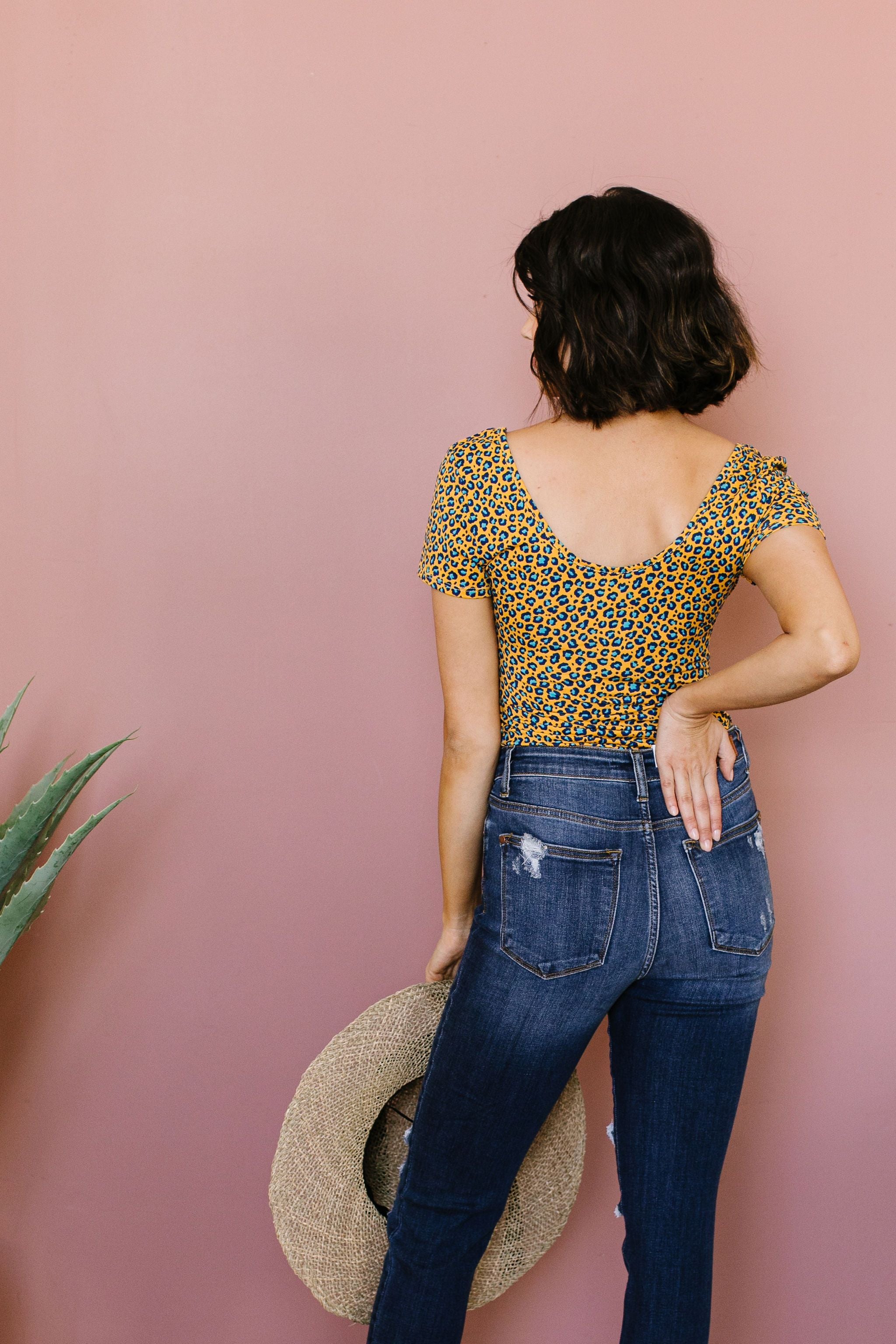 Sultry Spotted Bodysuit In Honey