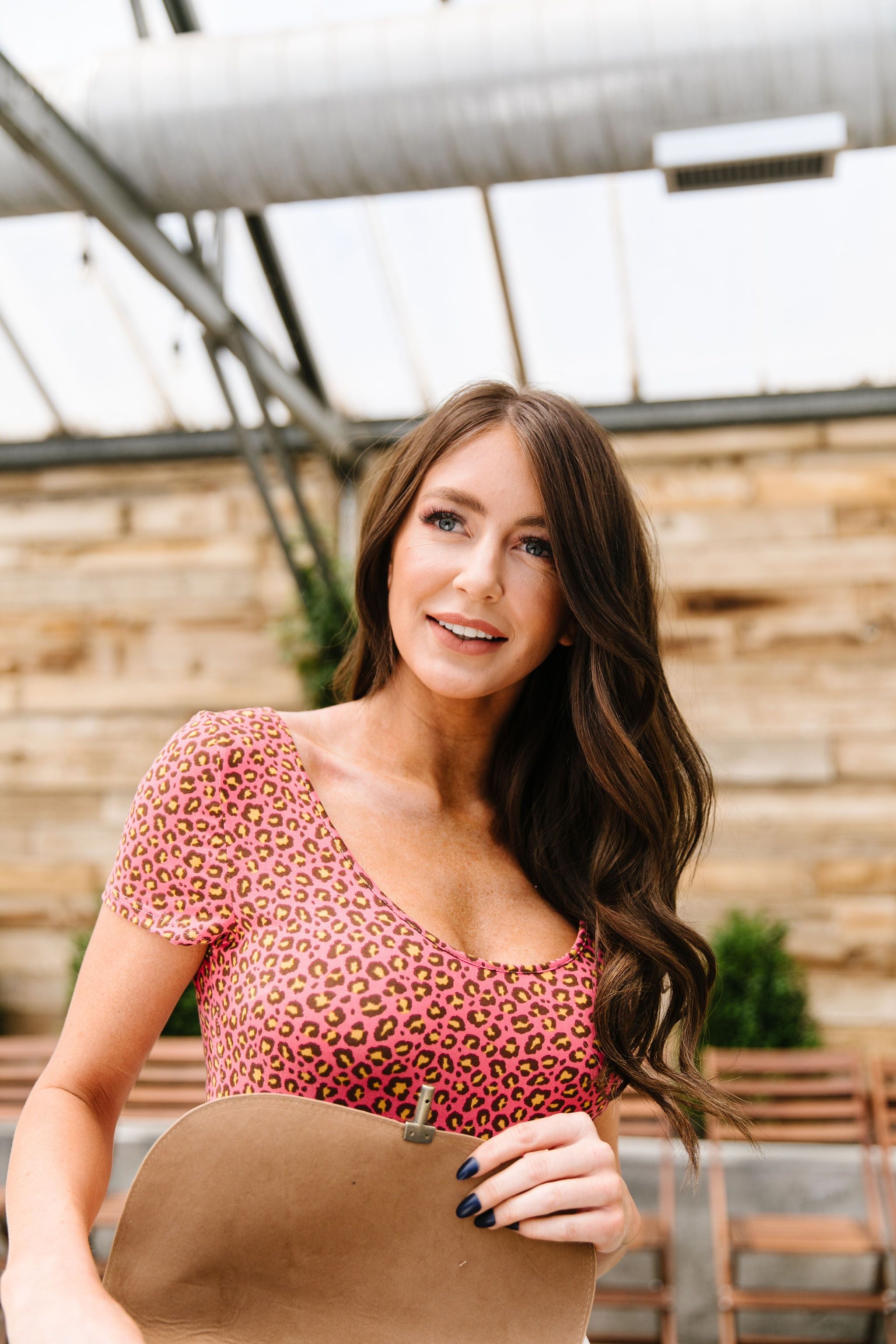 Sultry Spotted Bodysuit In Rose