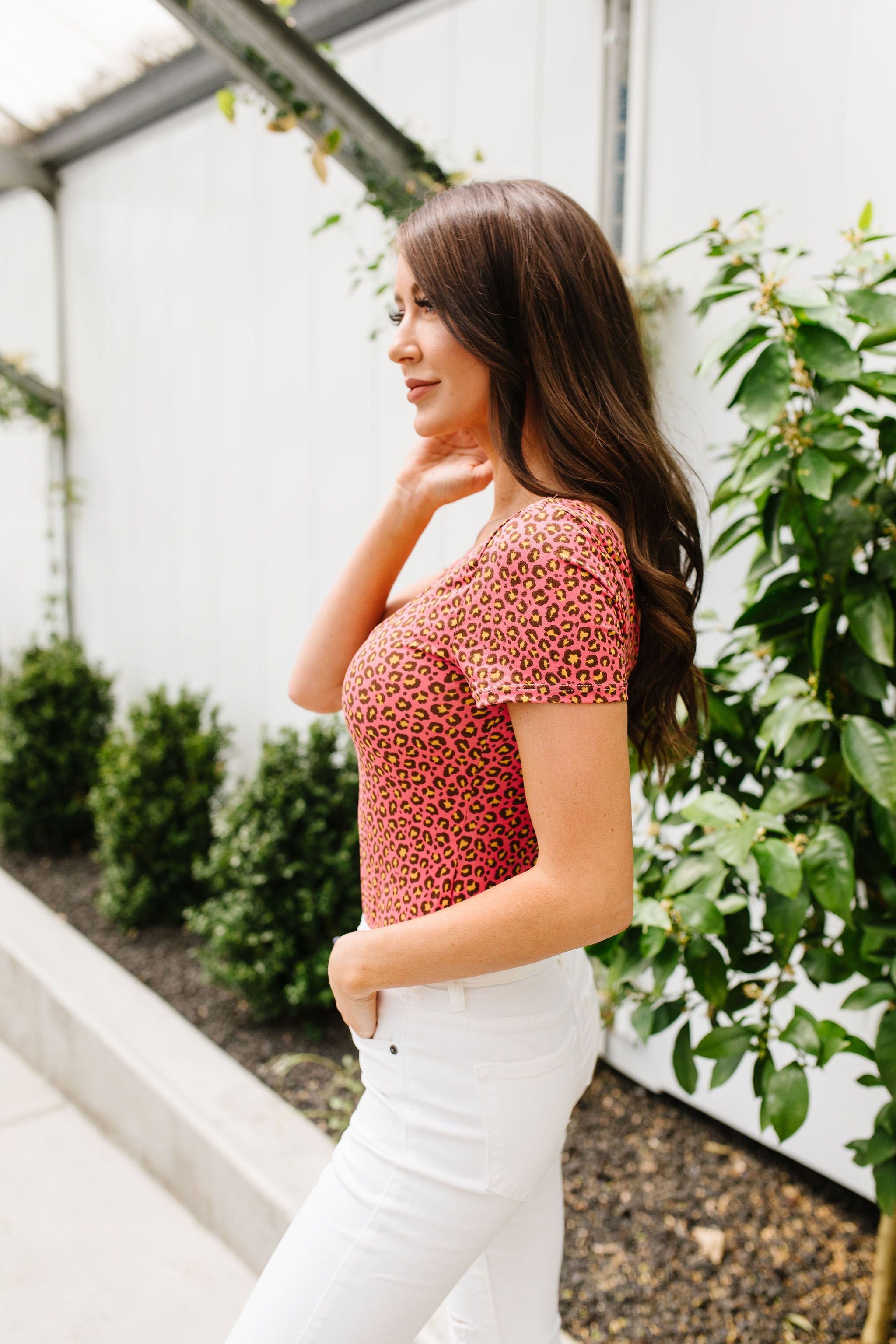 Sultry Spotted Bodysuit In Rose