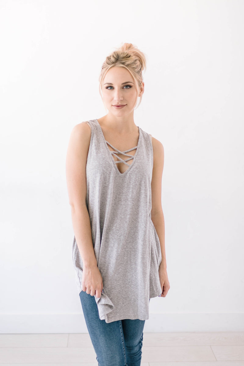 Sun's Out Tank In Gray