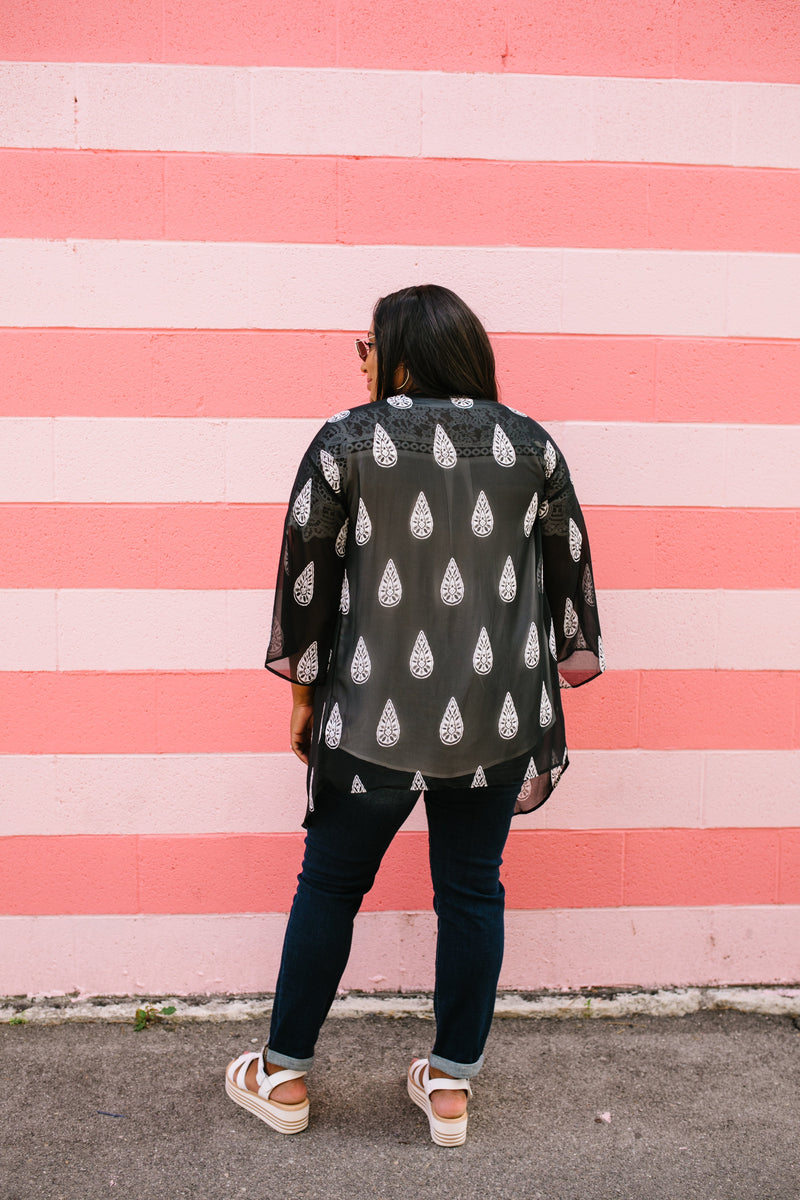 Tear Drop Chiffon Kimono