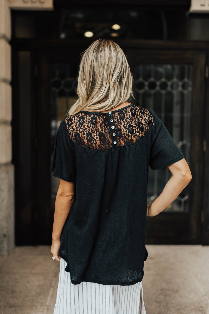 Tessa Lace Top in Black