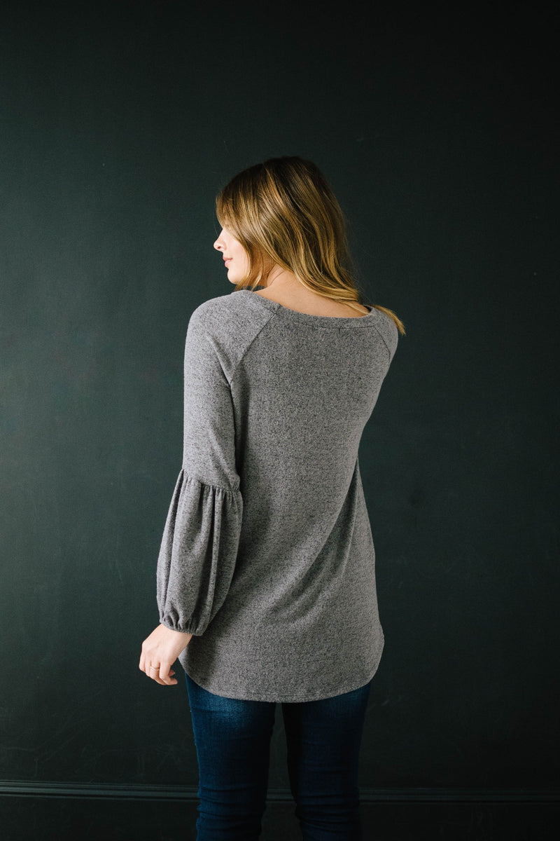 The Madison Top in Heathered Gray
