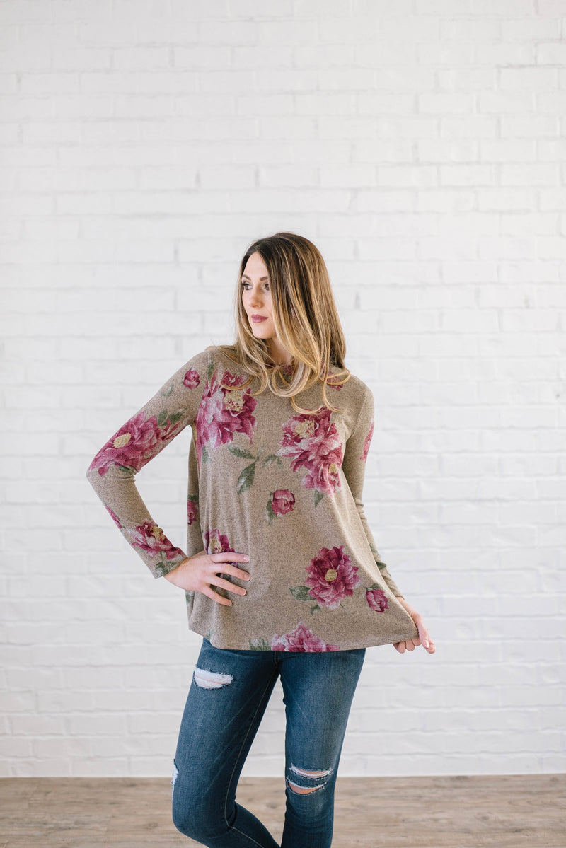 The Peony Knit Top in Olive