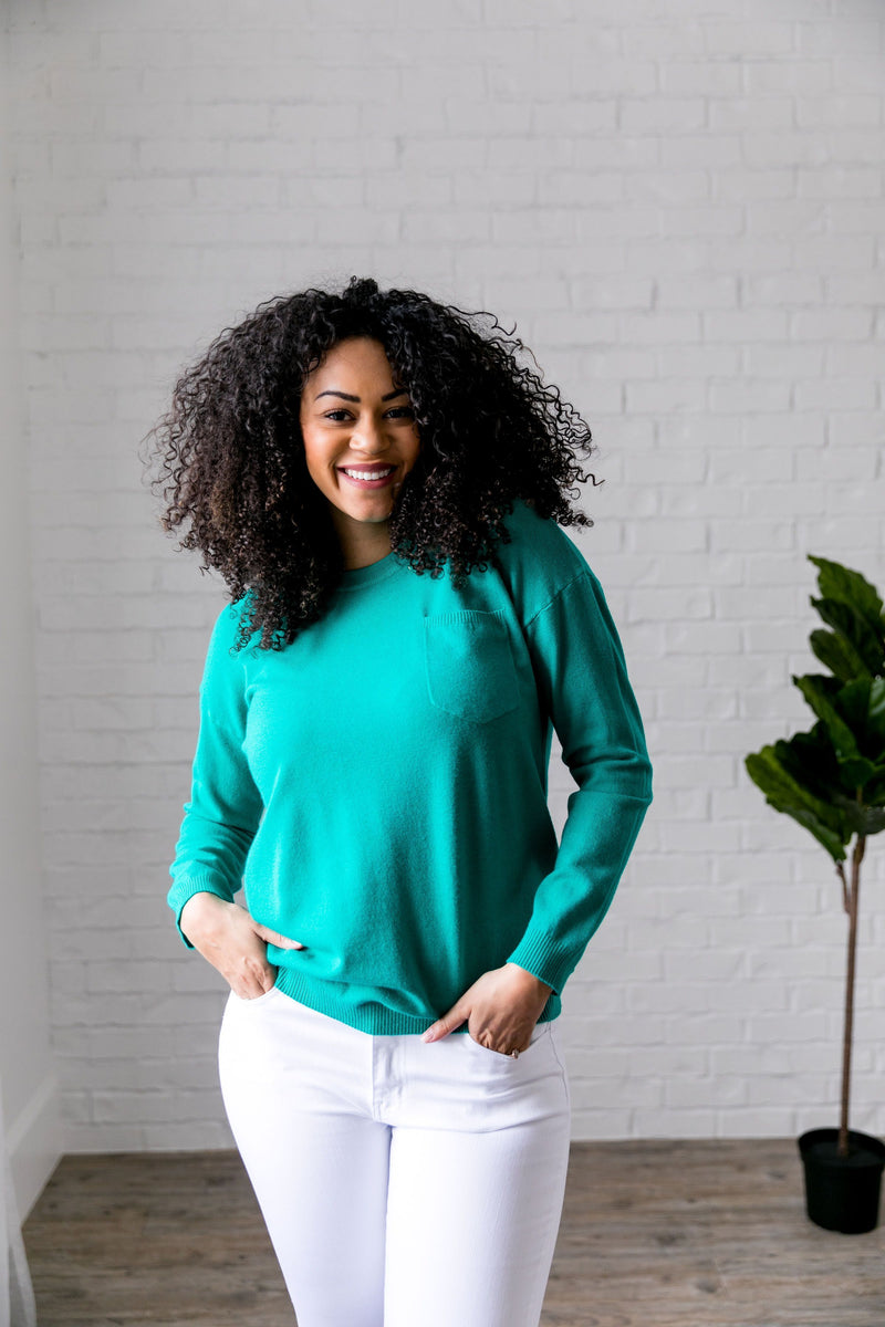 Top 'O The Mornin' Sweater In Emerald - ALL SALES FINAL