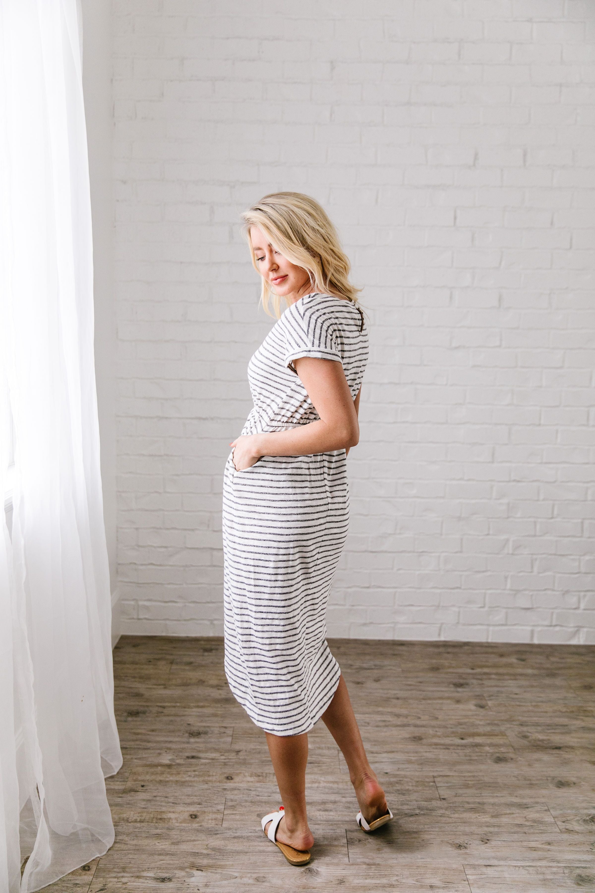 Tulip Hem Striped T-Shirt Dress