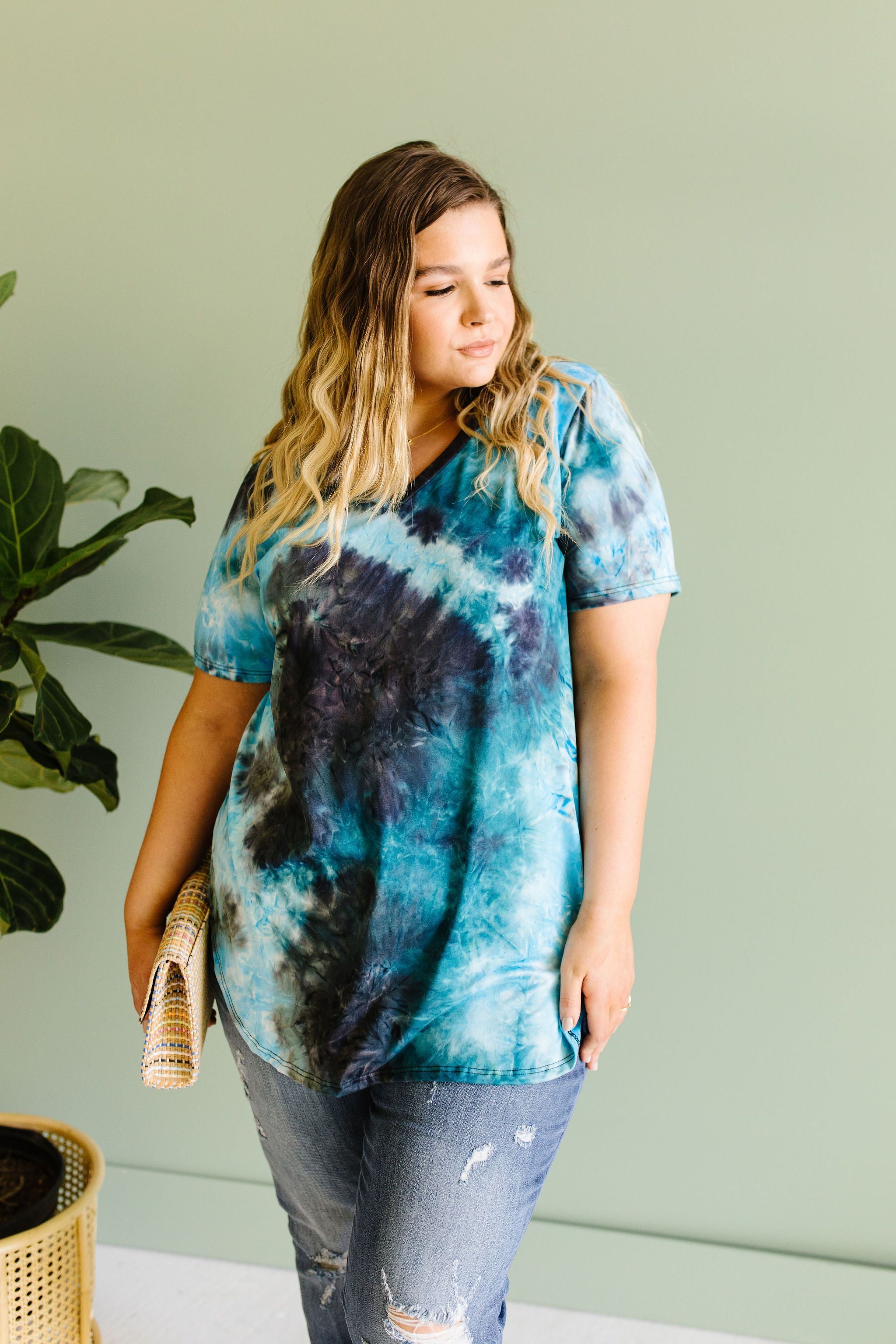 Turquoise Tie Dye Fantasy Top