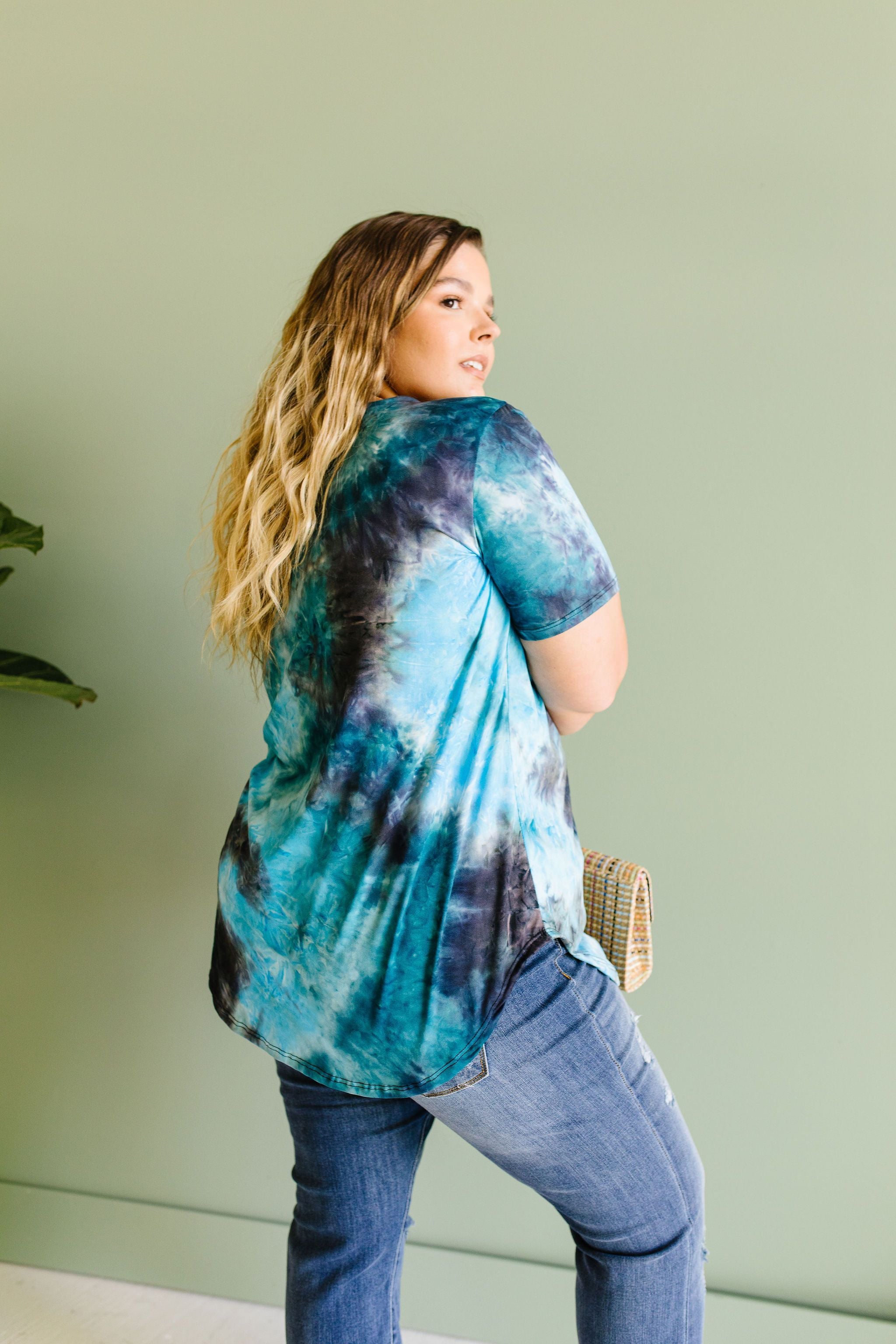 Turquoise Tie Dye Fantasy Top