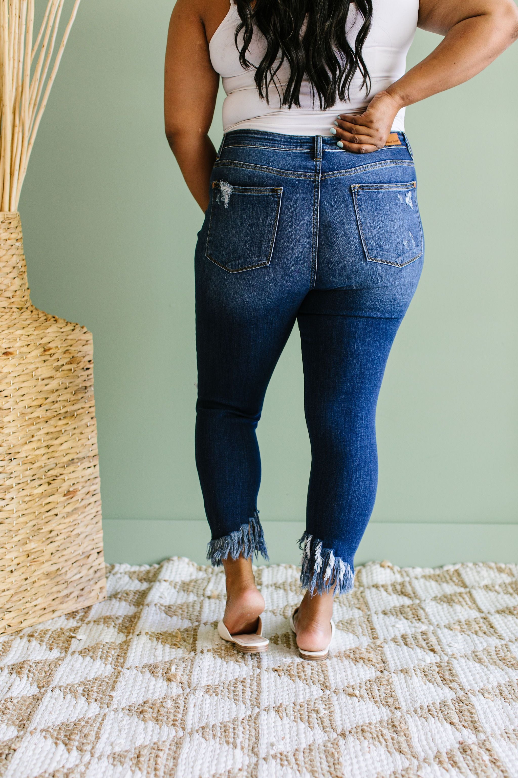 Twin Fringe Cropped Jeans