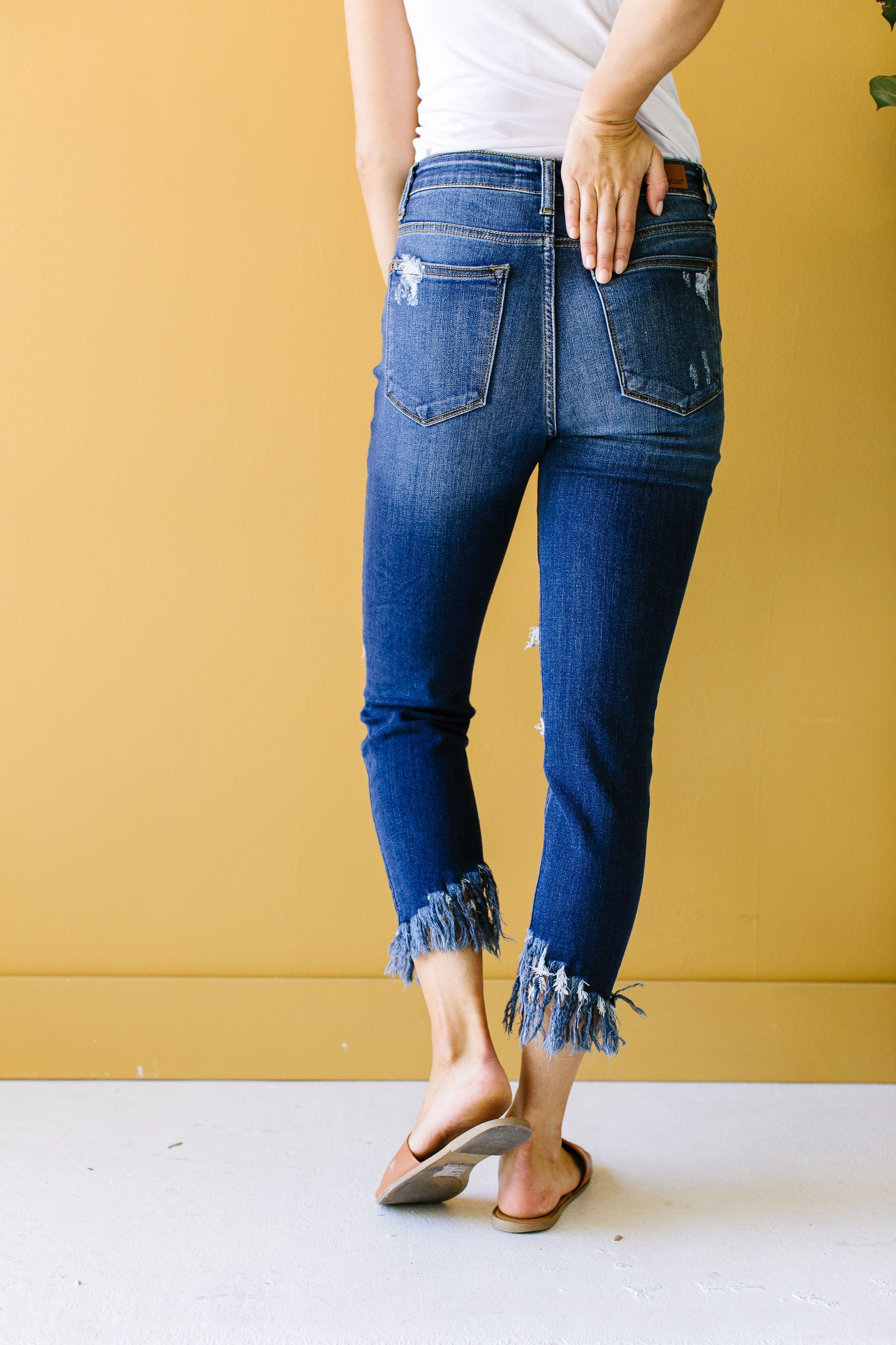 Twin Fringe Cropped Jeans