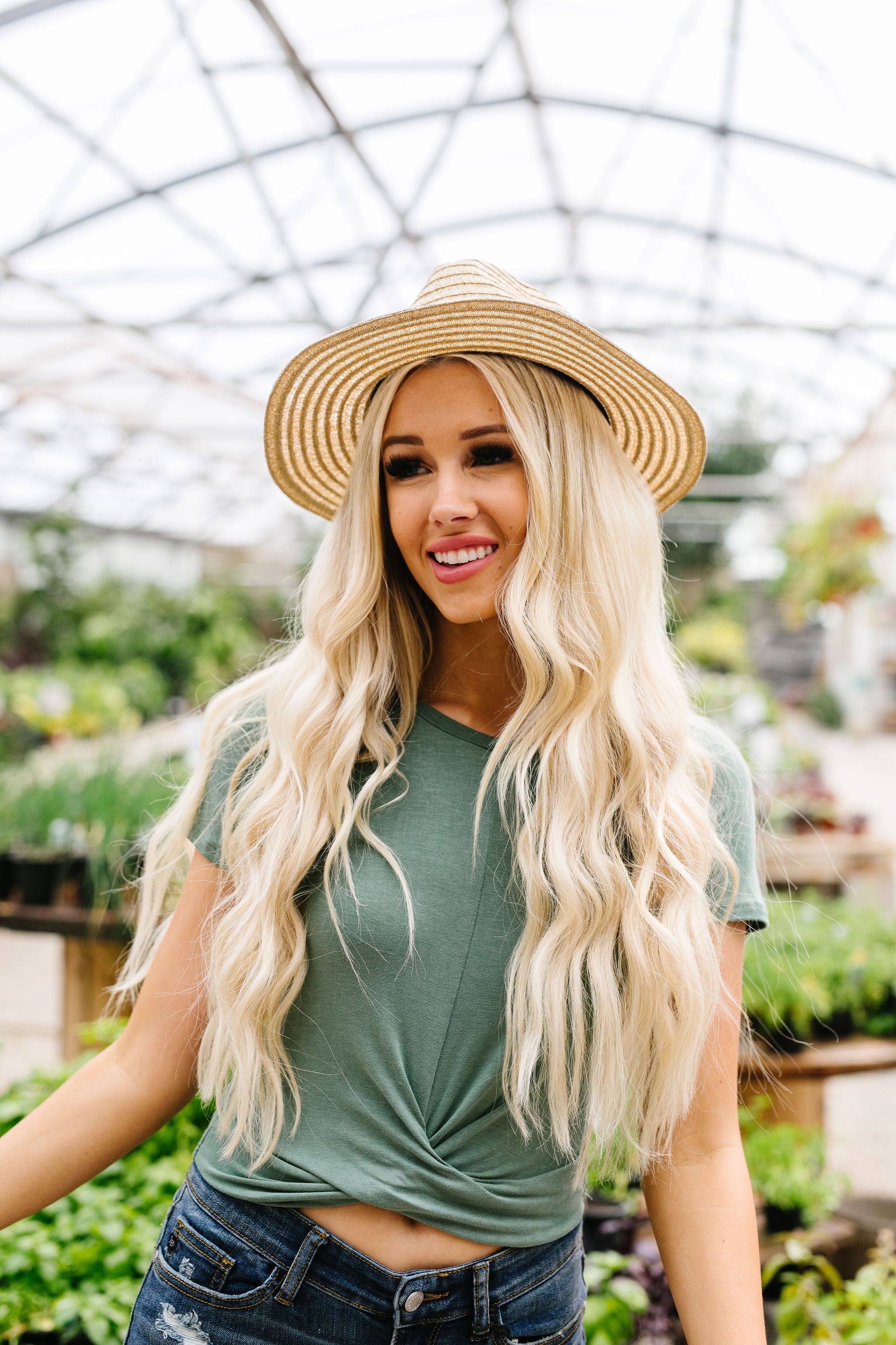 Twisted Crop Top In Pine